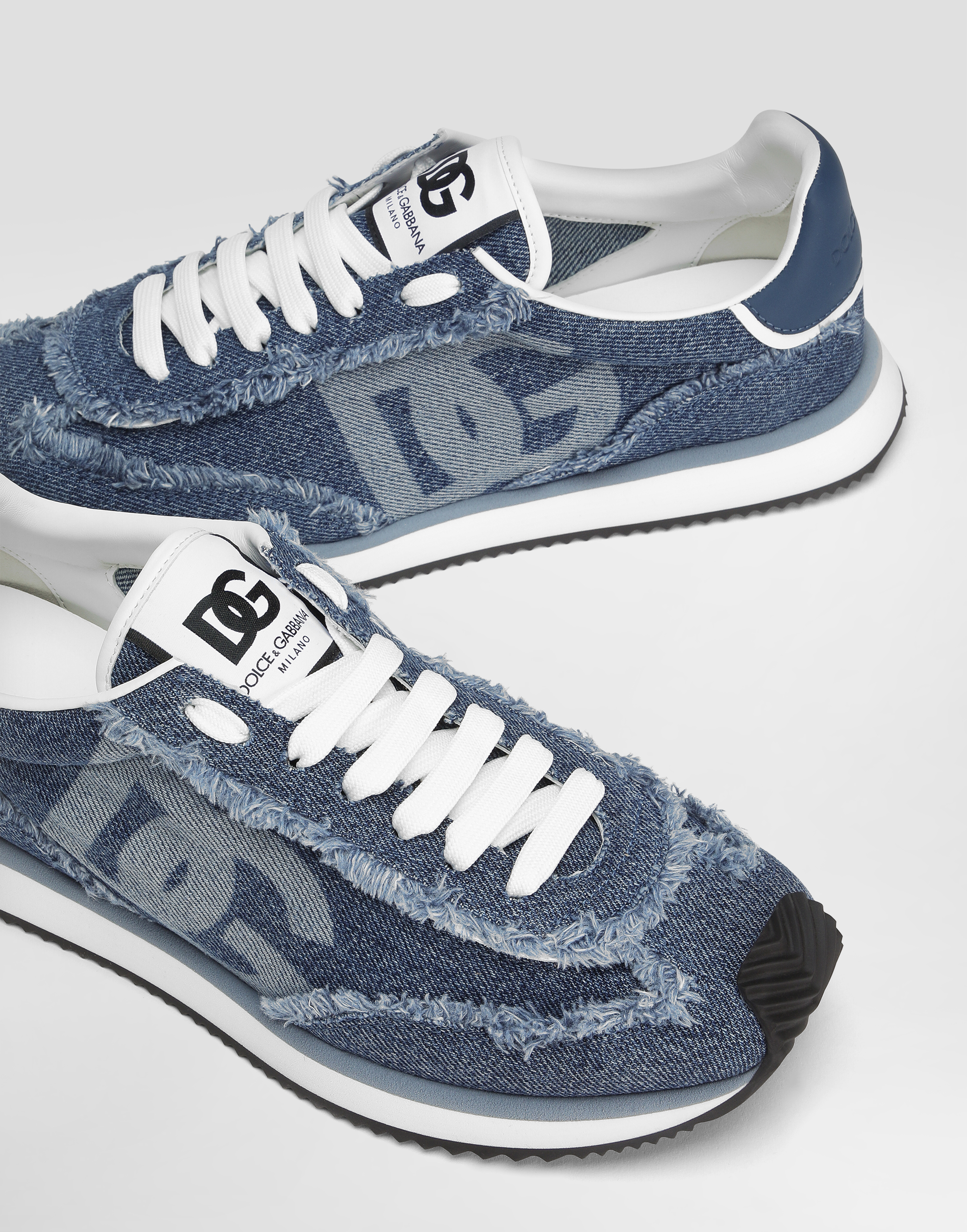 Dolce & Gabbana Dolce&gabbana Men Dg Cushion Sneakers In Denim In Blue