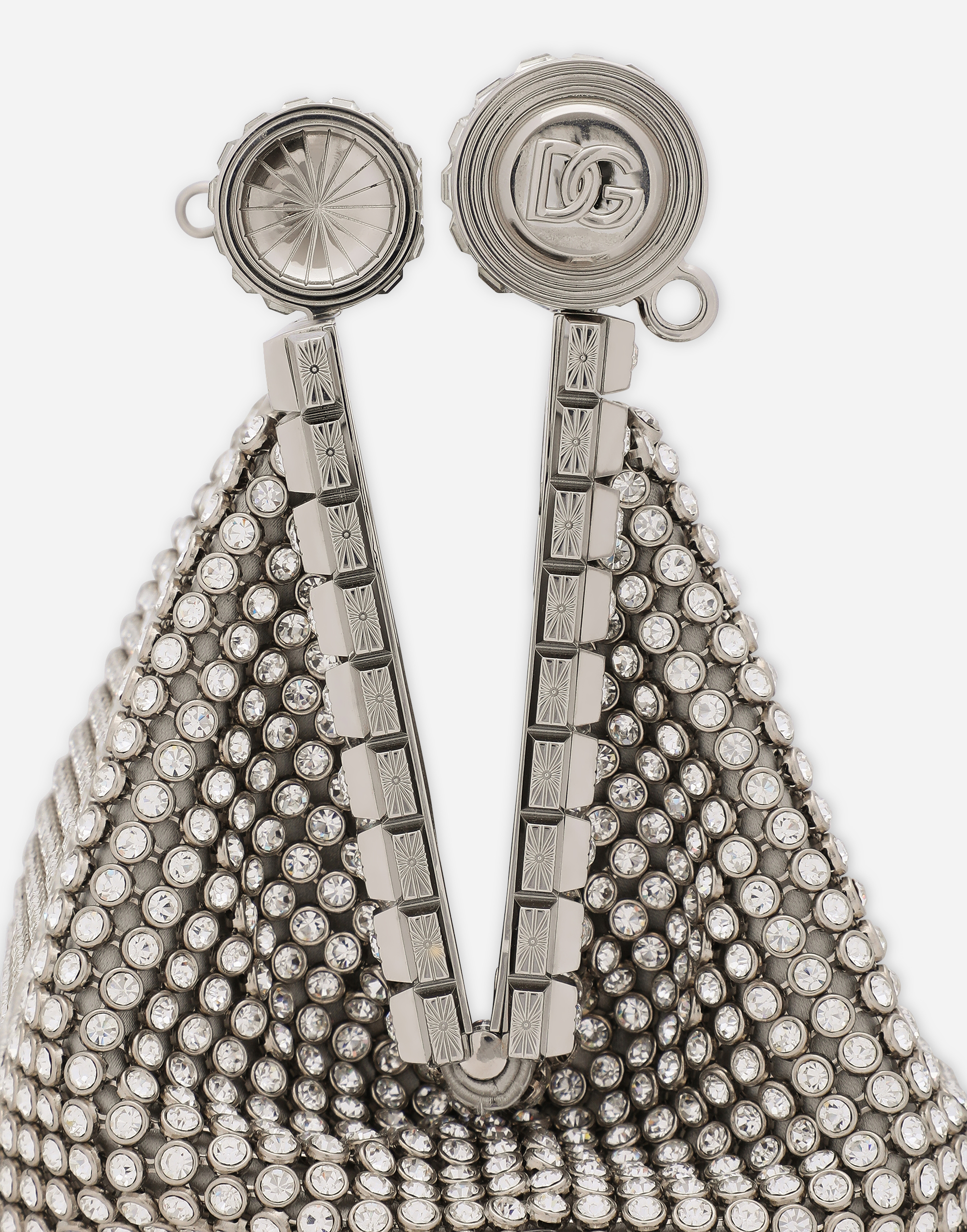 Mesh bag with rhinestone detailing