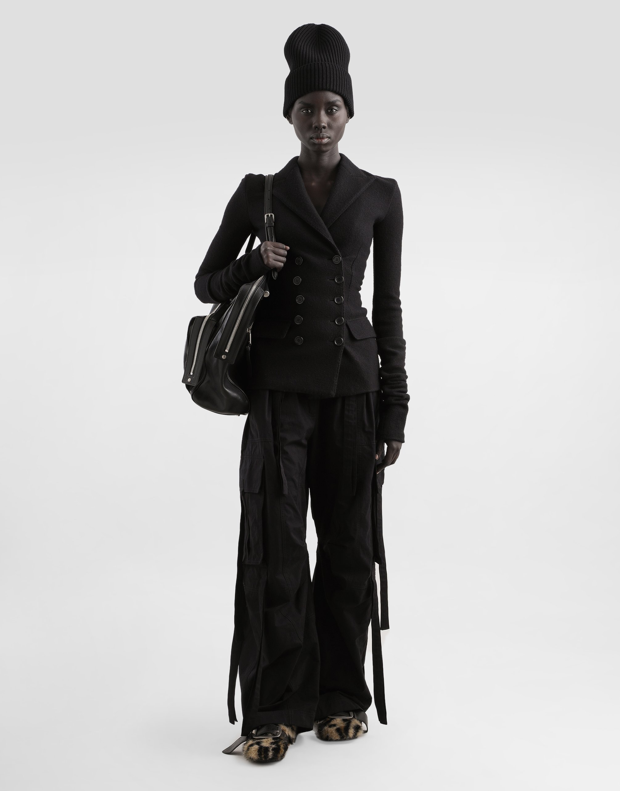 Dolce & Gabbana Waxed Faille Cargo Pants In Black