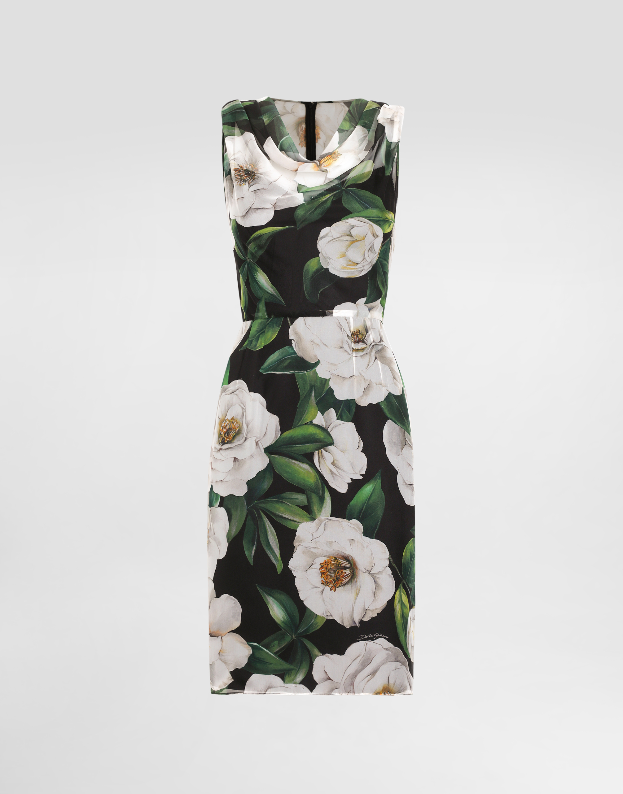 Dolce & Gabbana Silk Dress With Floral Print Dresses Multicolor In Print