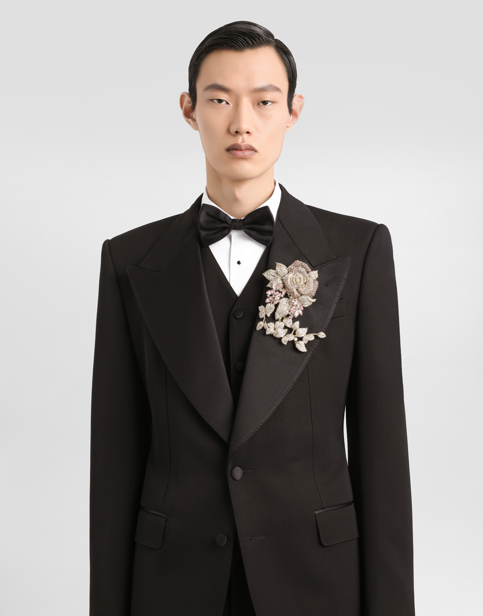 Dolce & Gabbana Single-breastedwool And Silk Blend Jacket In Black