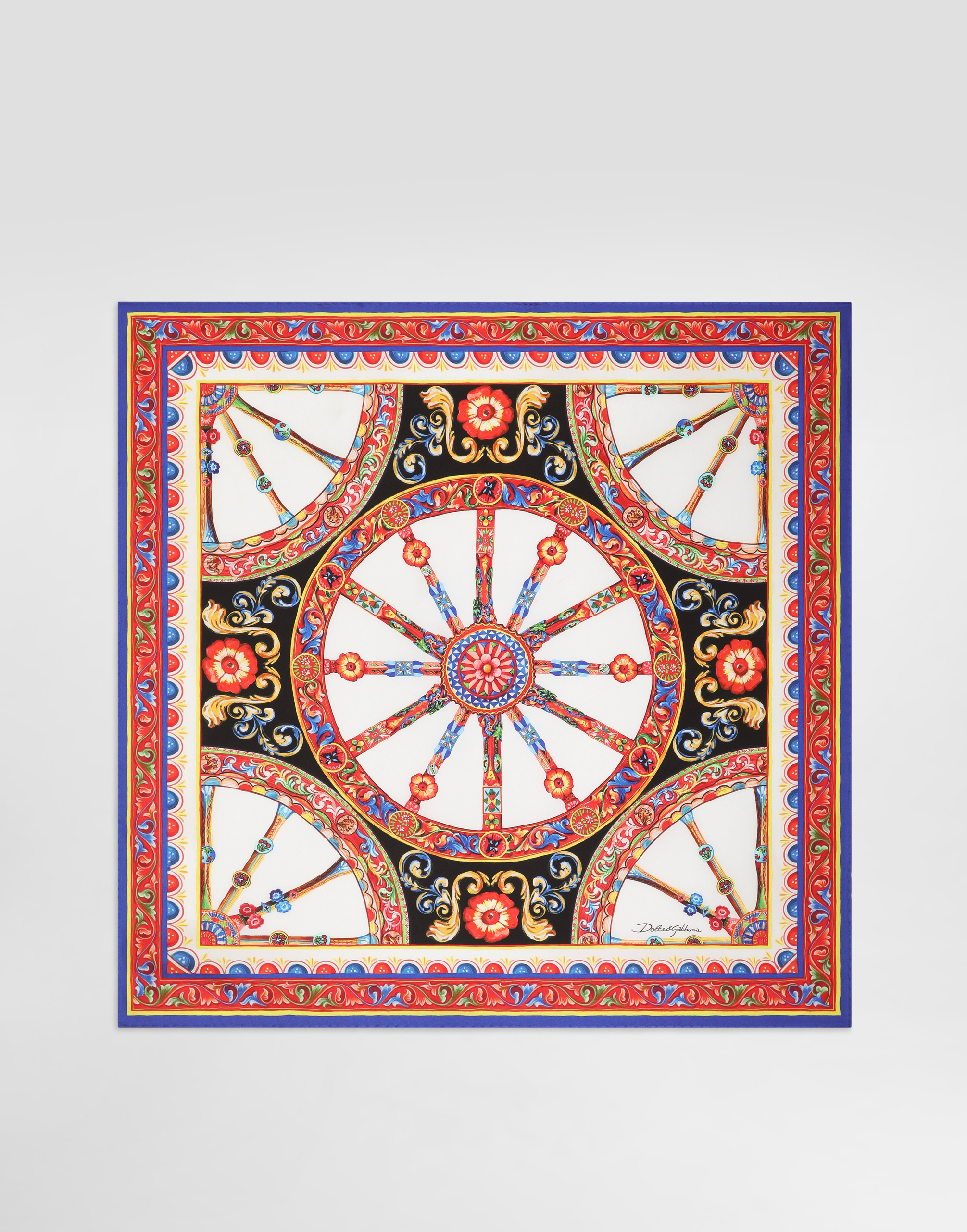 70x70 carretto-print silk twill scarf in Multicolor for Women
