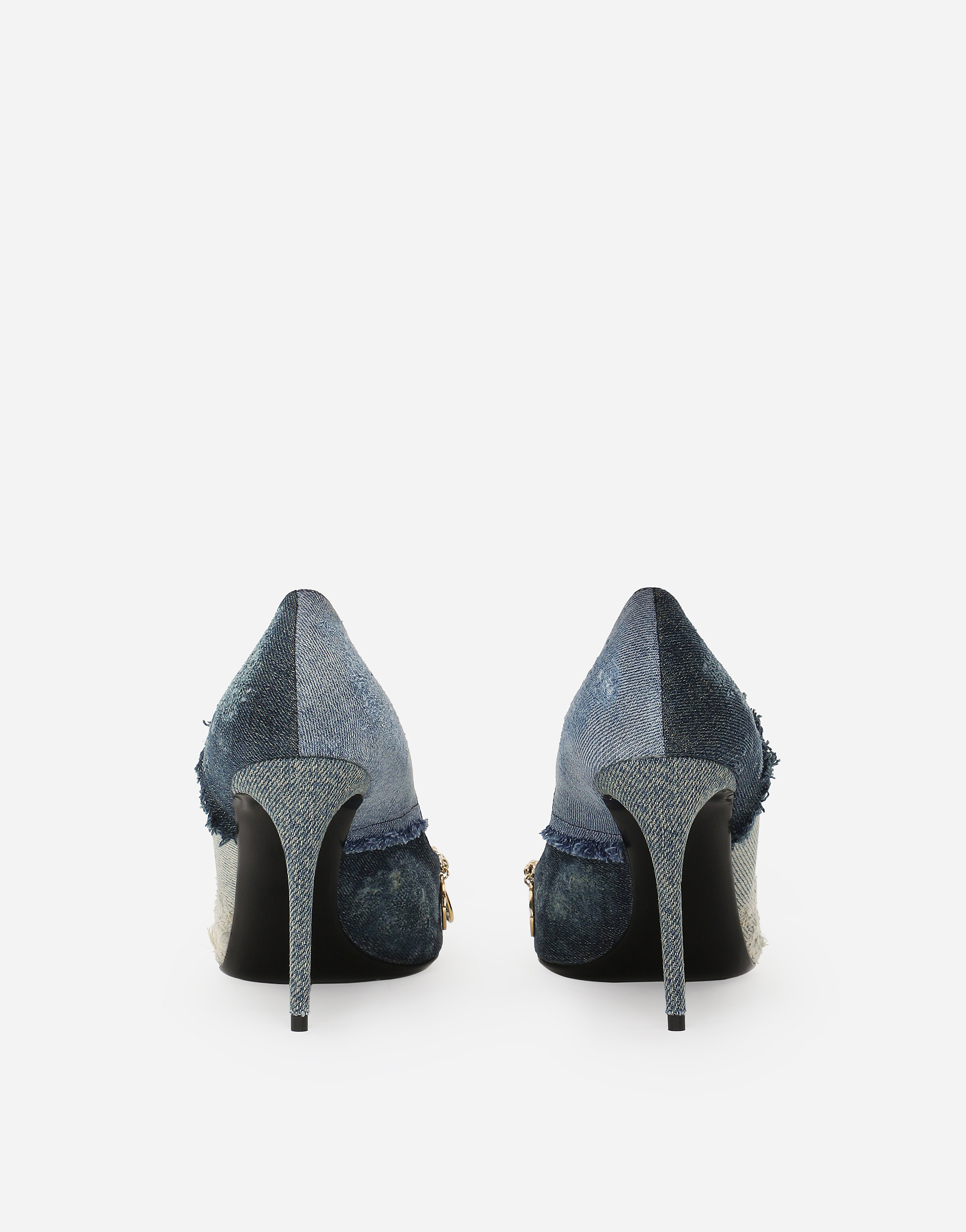 Shop Dolce & Gabbana Patchwork Denim Pumps In Blue