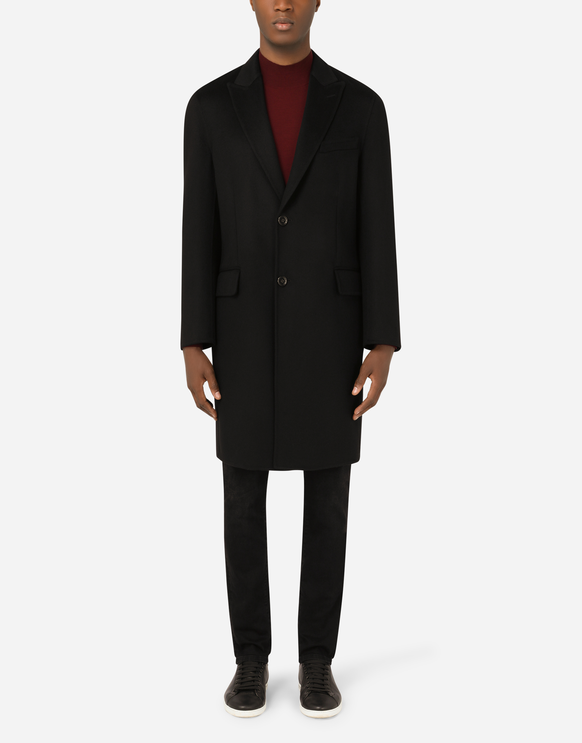 Double cashmere coat in Black for Men | Dolce&Gabbana® US