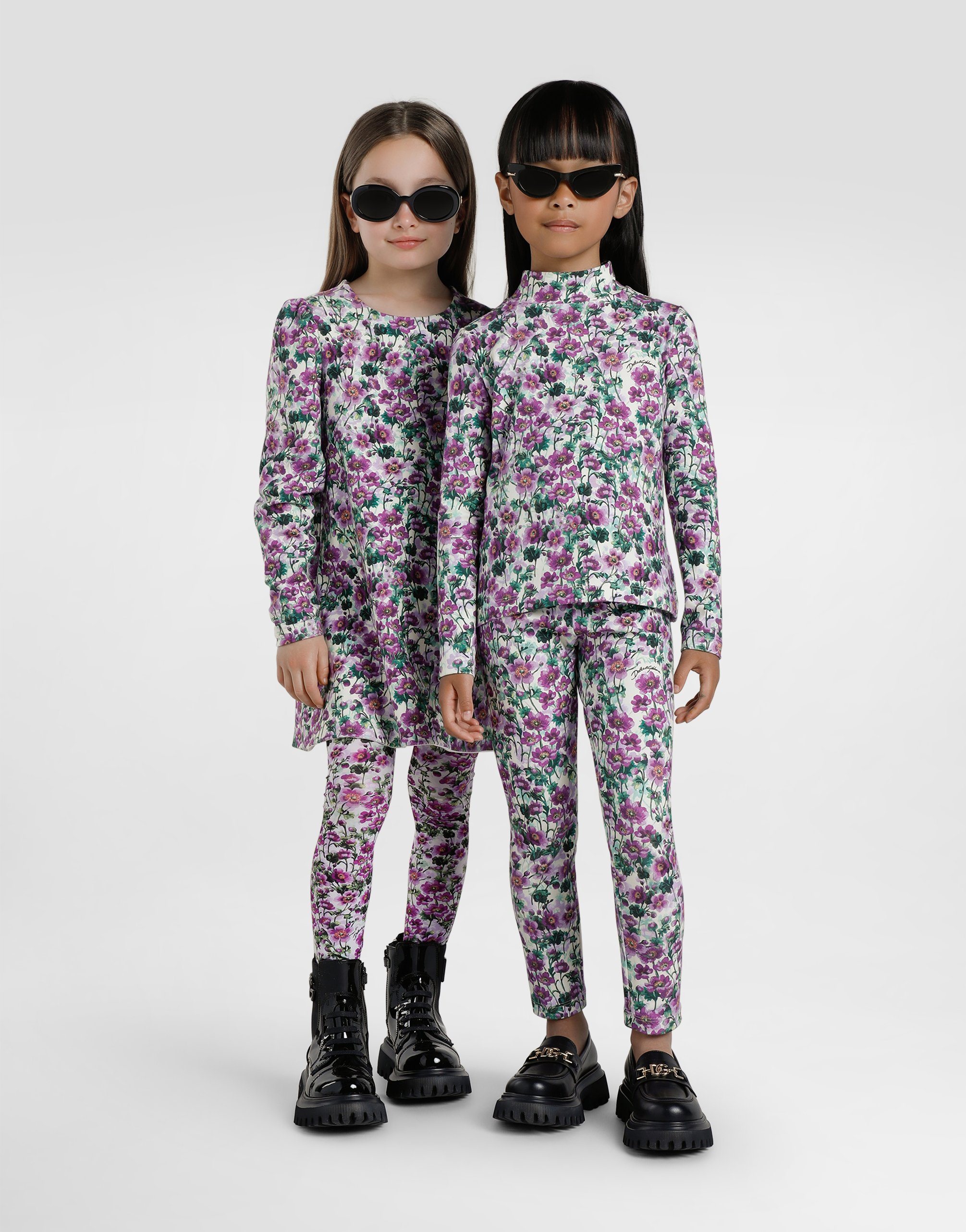 Violets-print dress