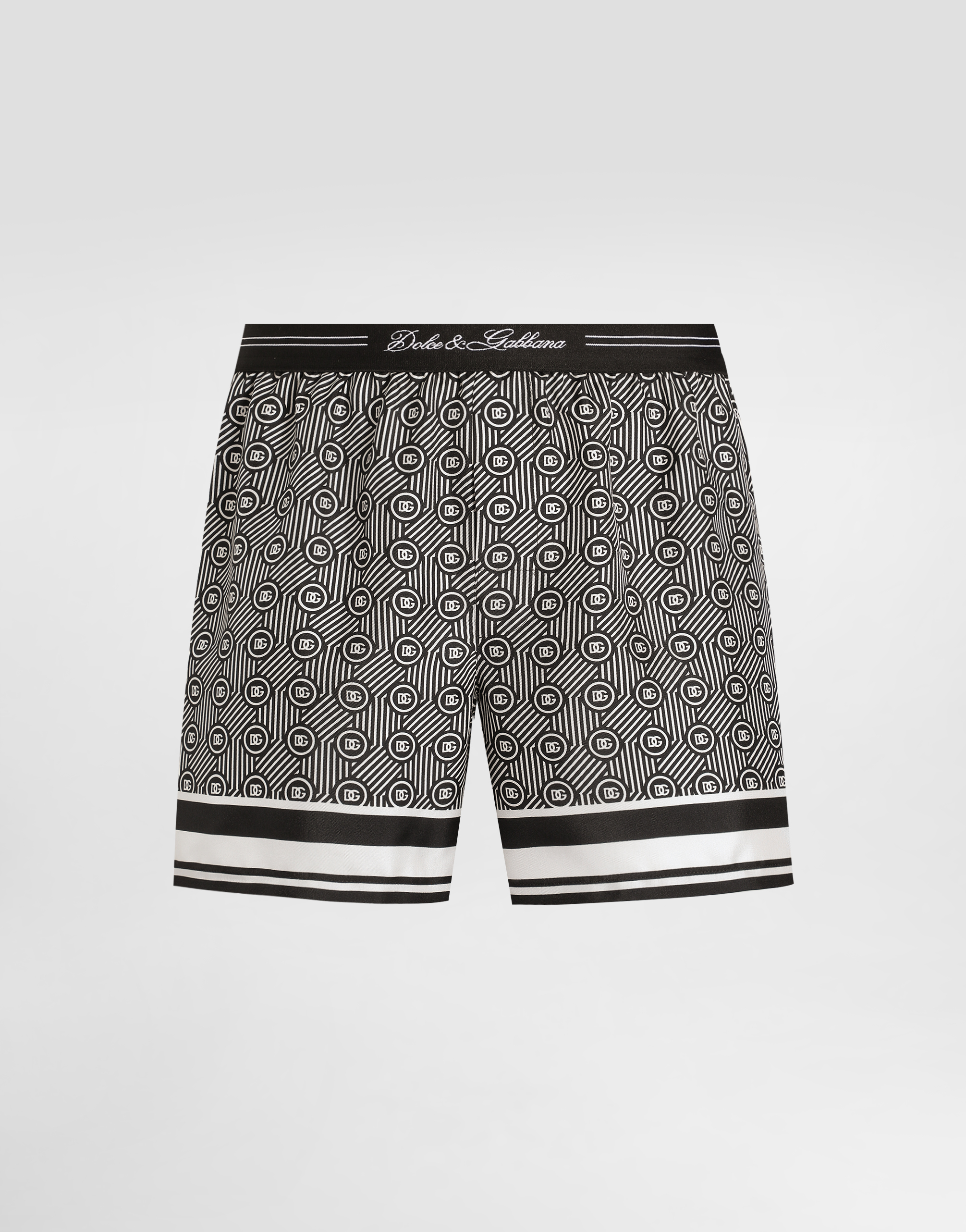Dolce & Gabbana Logo-jacquard Patterned Boxers In Multi