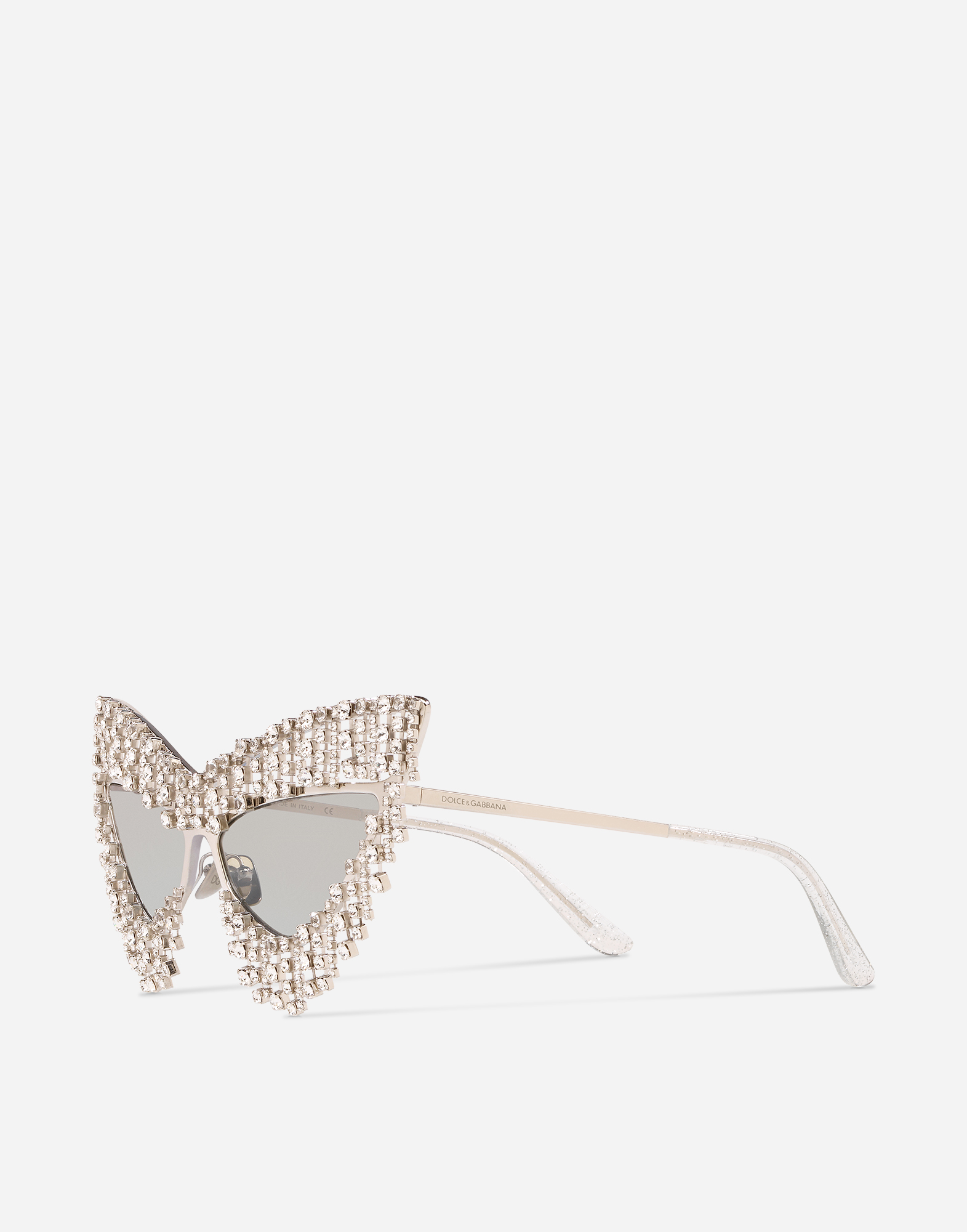 Shop Dolce & Gabbana Crystals' Rain Sunglasses In Silver