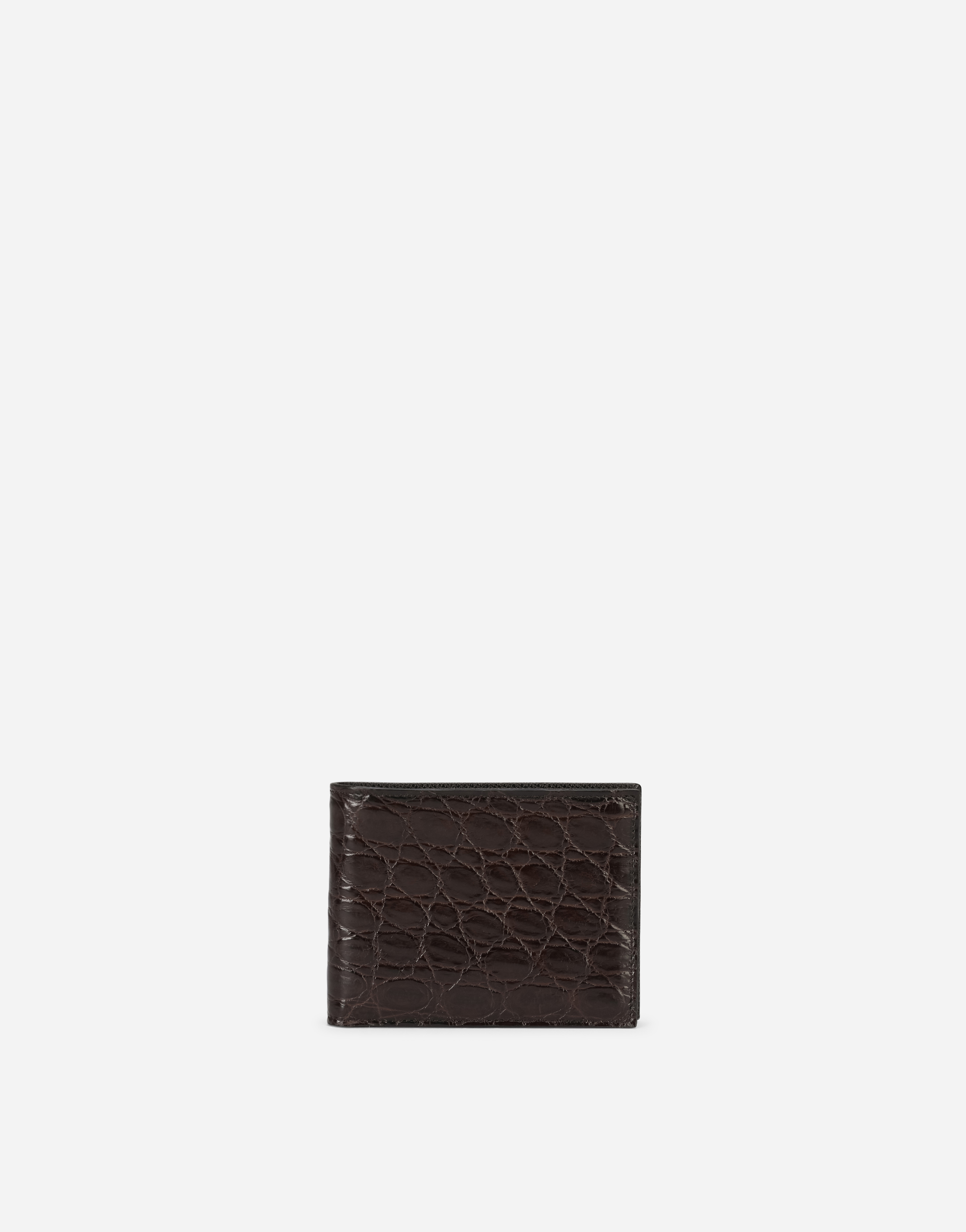 Dolce & Gabbana Bifold Wallet In “fianchi Cocco” Crocodile Skin - Man Wallets And Small Leather Goods Brown Onesize