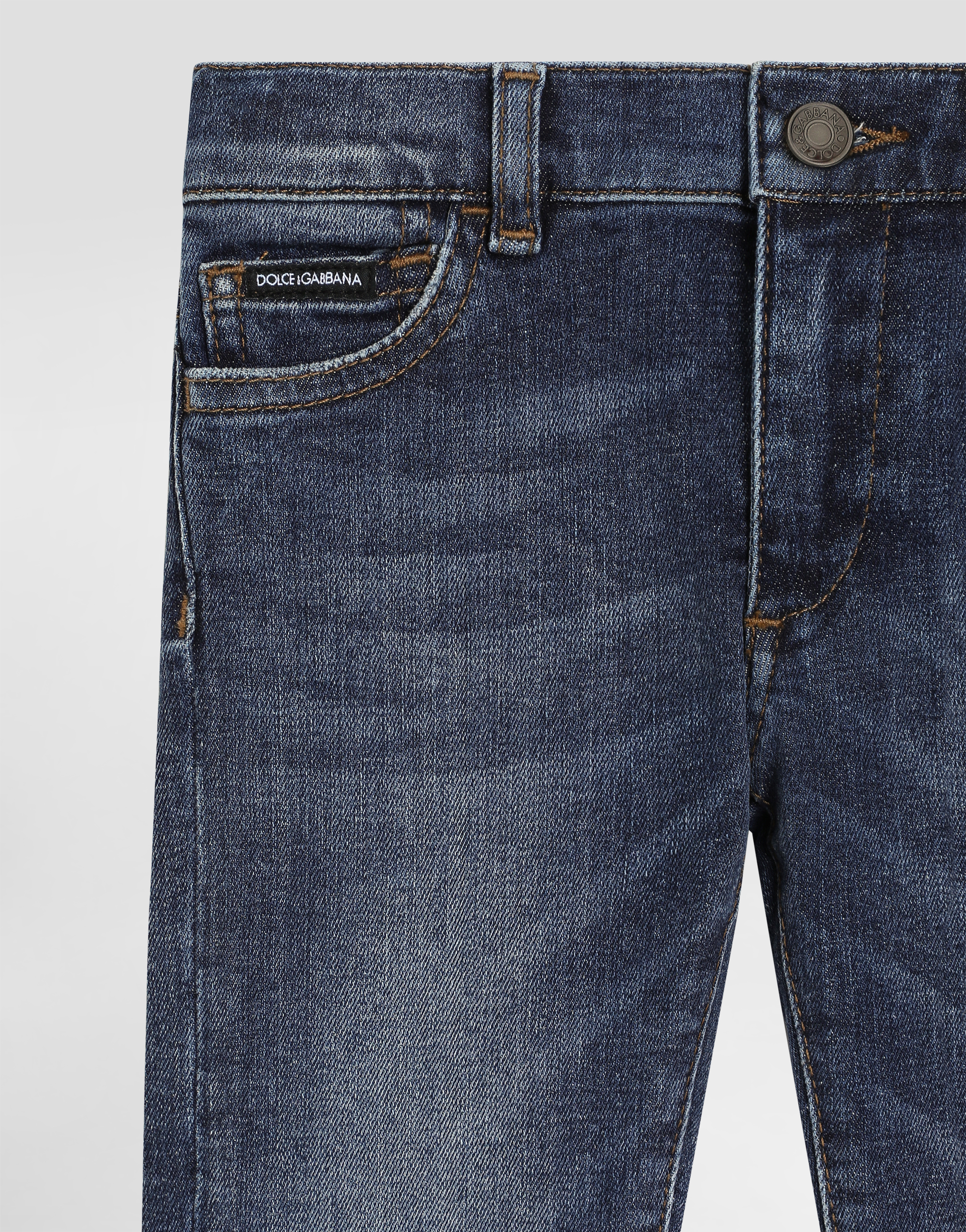 Dark blue slim-fit stretch jeans