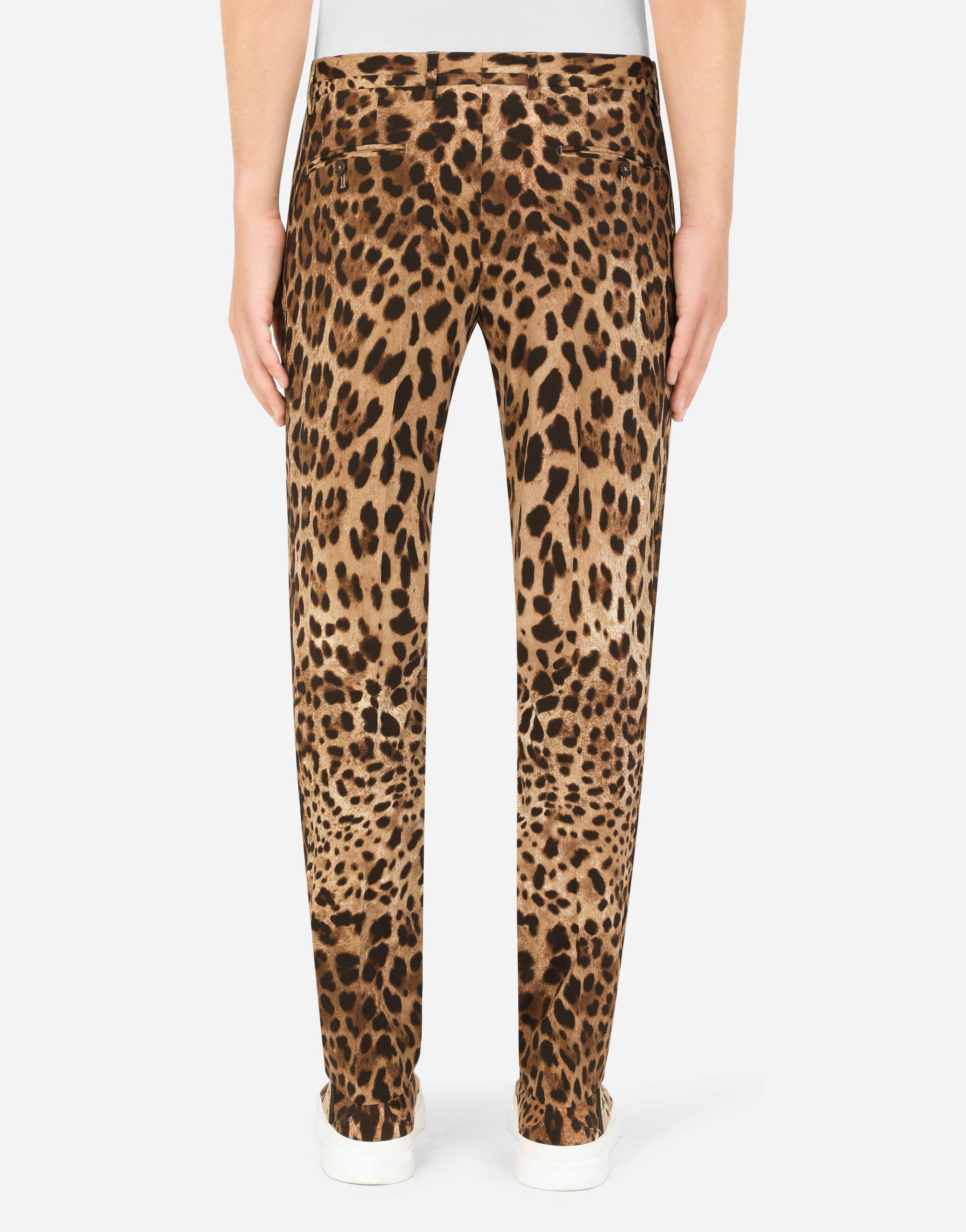 Double-breasted wool Sicilia-fit suit with leopard print