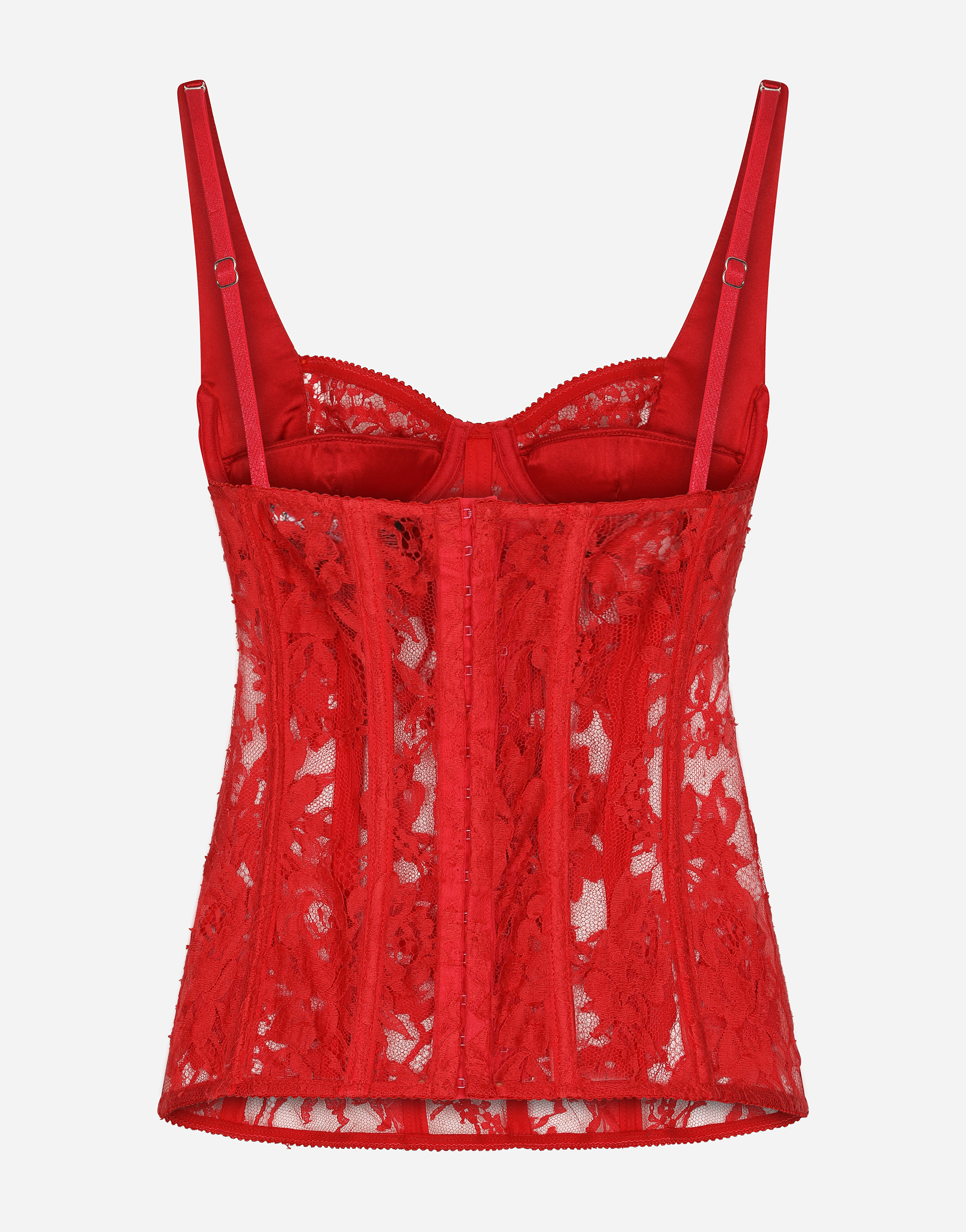 Dolce & Gabbana Lace Lingerie Corset In Red
