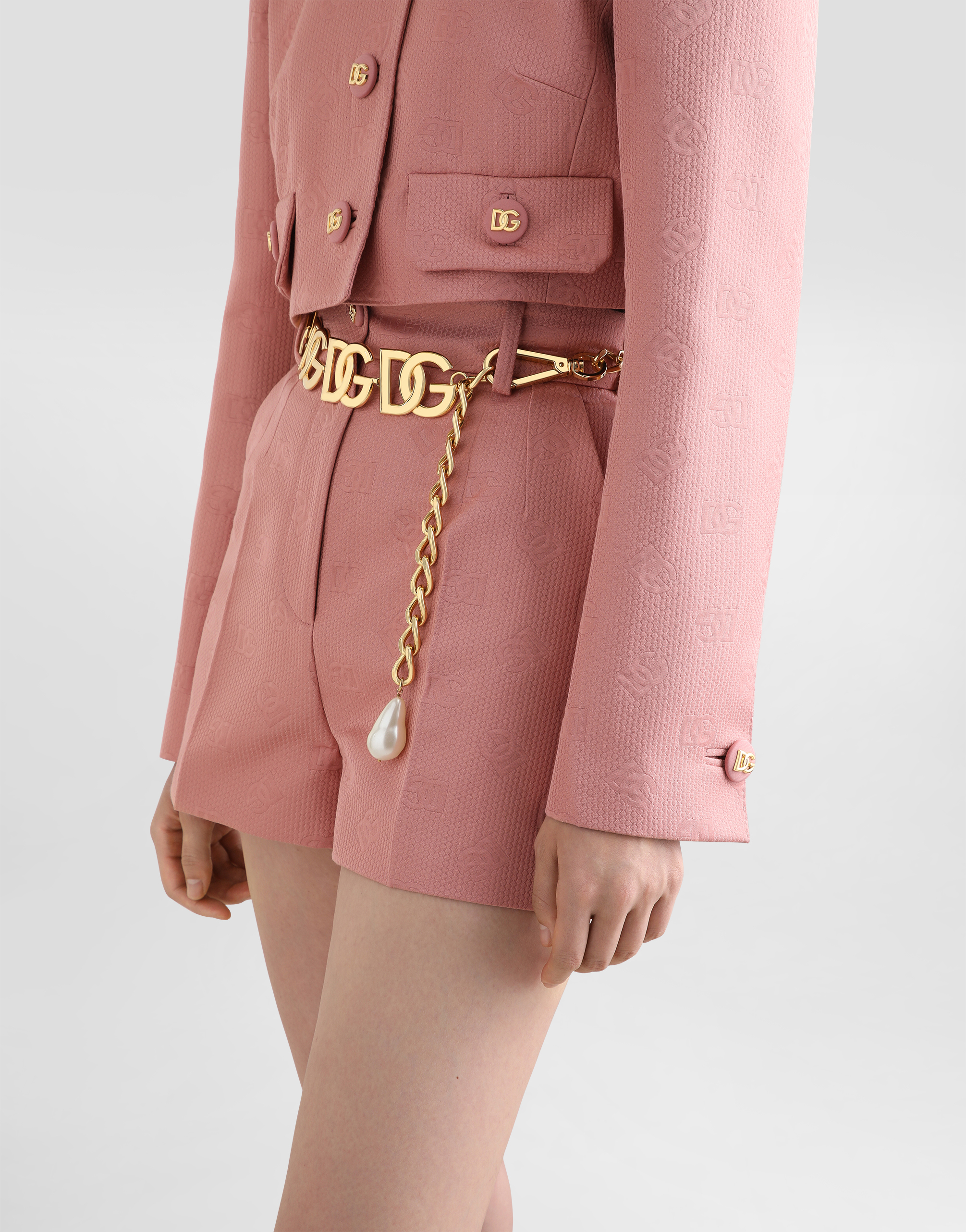 Dolce & Gabbana Monogram-jacquard Shorts In Pink