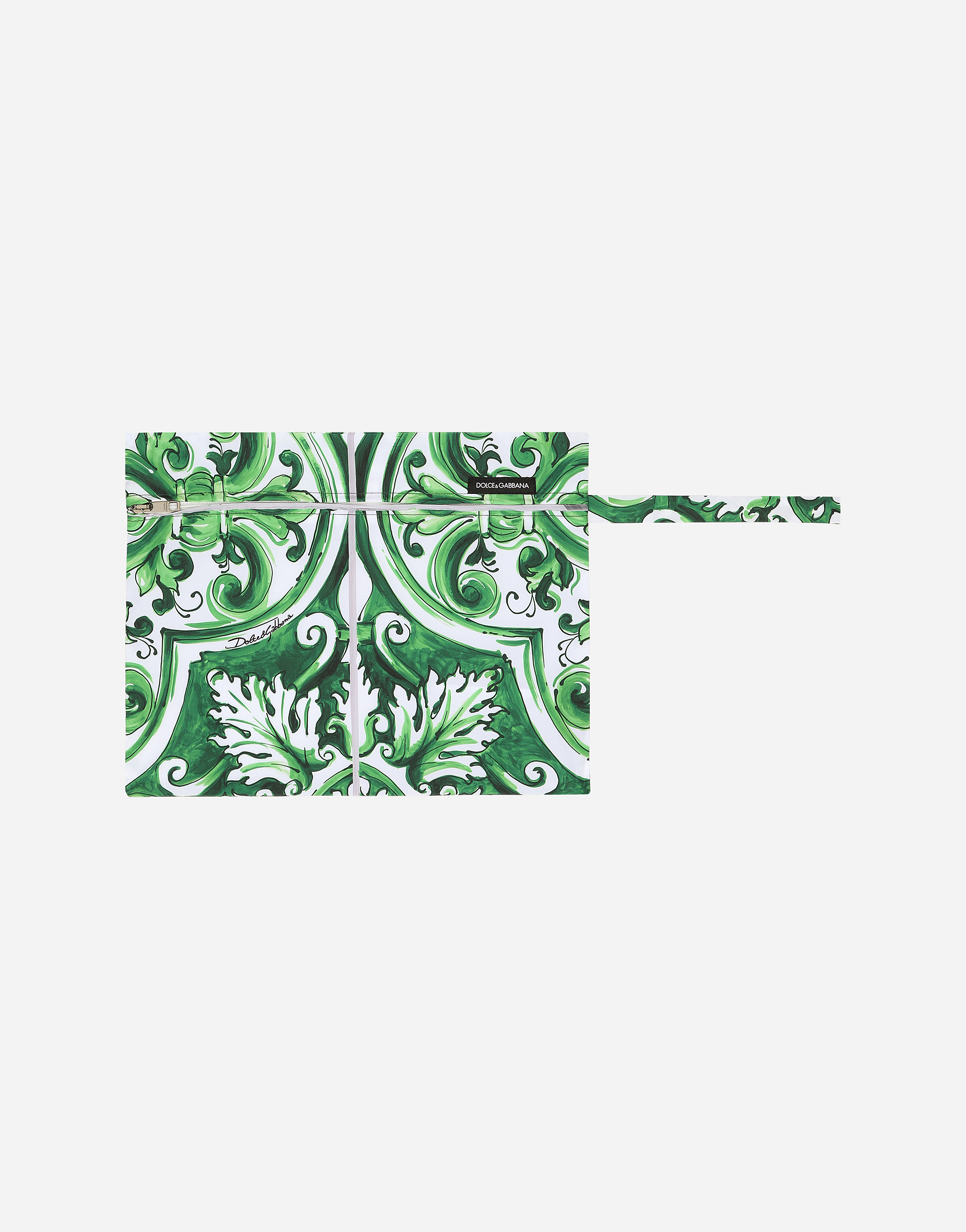 DOLCE & GABBANA MID-LENGTH MAJOLICA-PRINT SWIM TRUNKS 