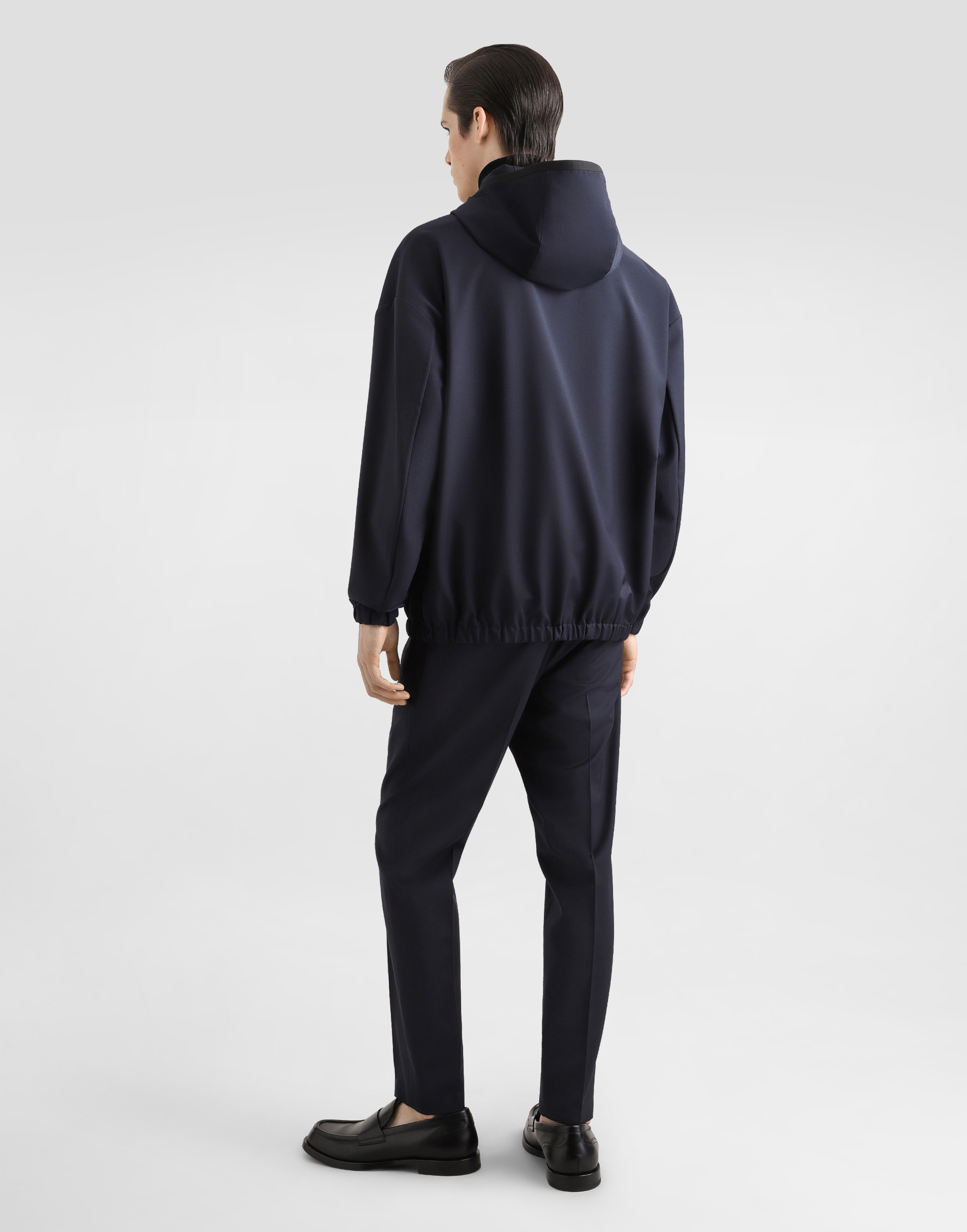 Dolce & Gabbana Hooded Woolen Jacket With Tag In Blue