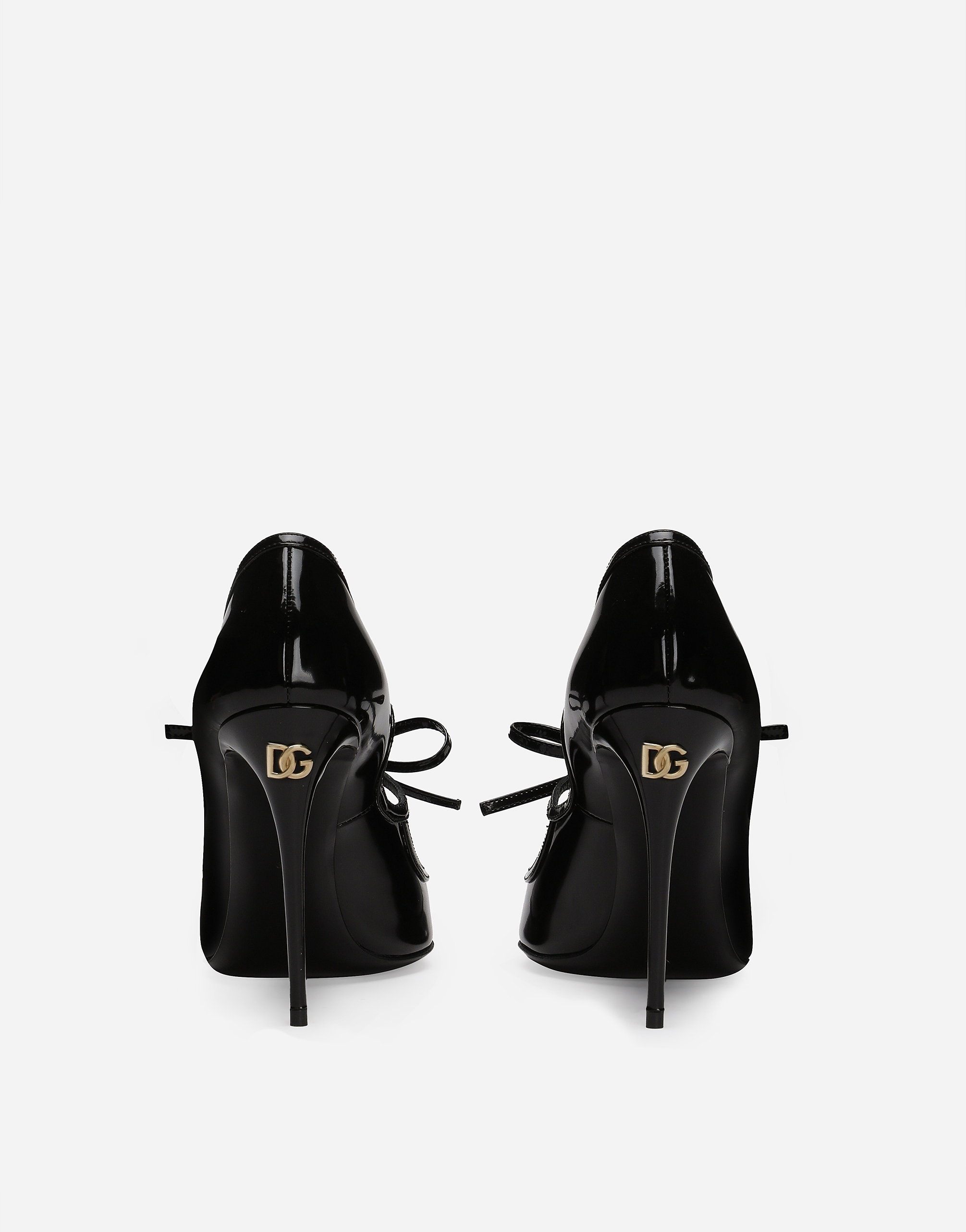 Dolce & Gabbana Mun Bow-embellished Patent Leather Pumps In Black