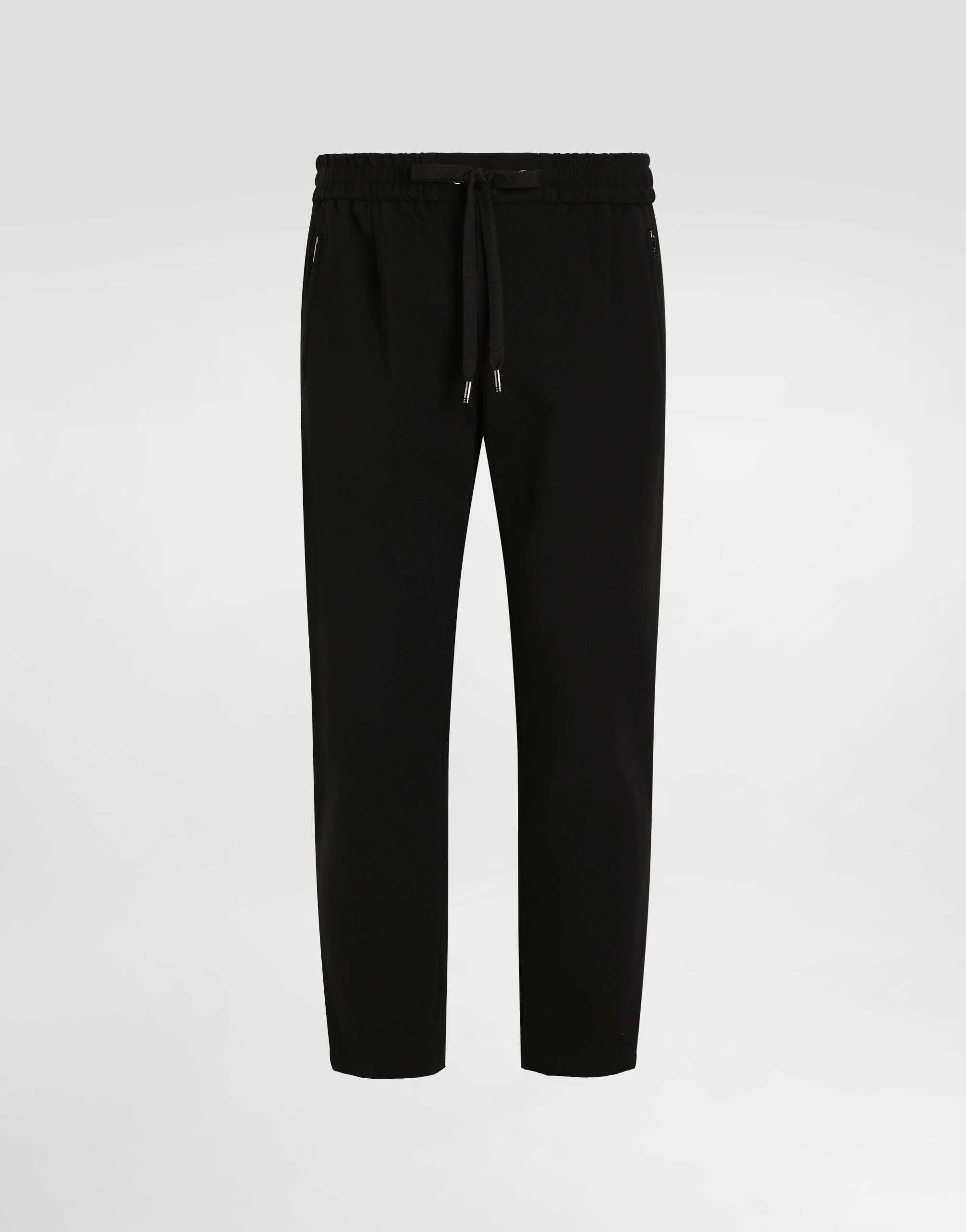Dolce & Gabbana Jersey Jogging Pants With Dg Patch - Man Pants And Shorts Black Viscose