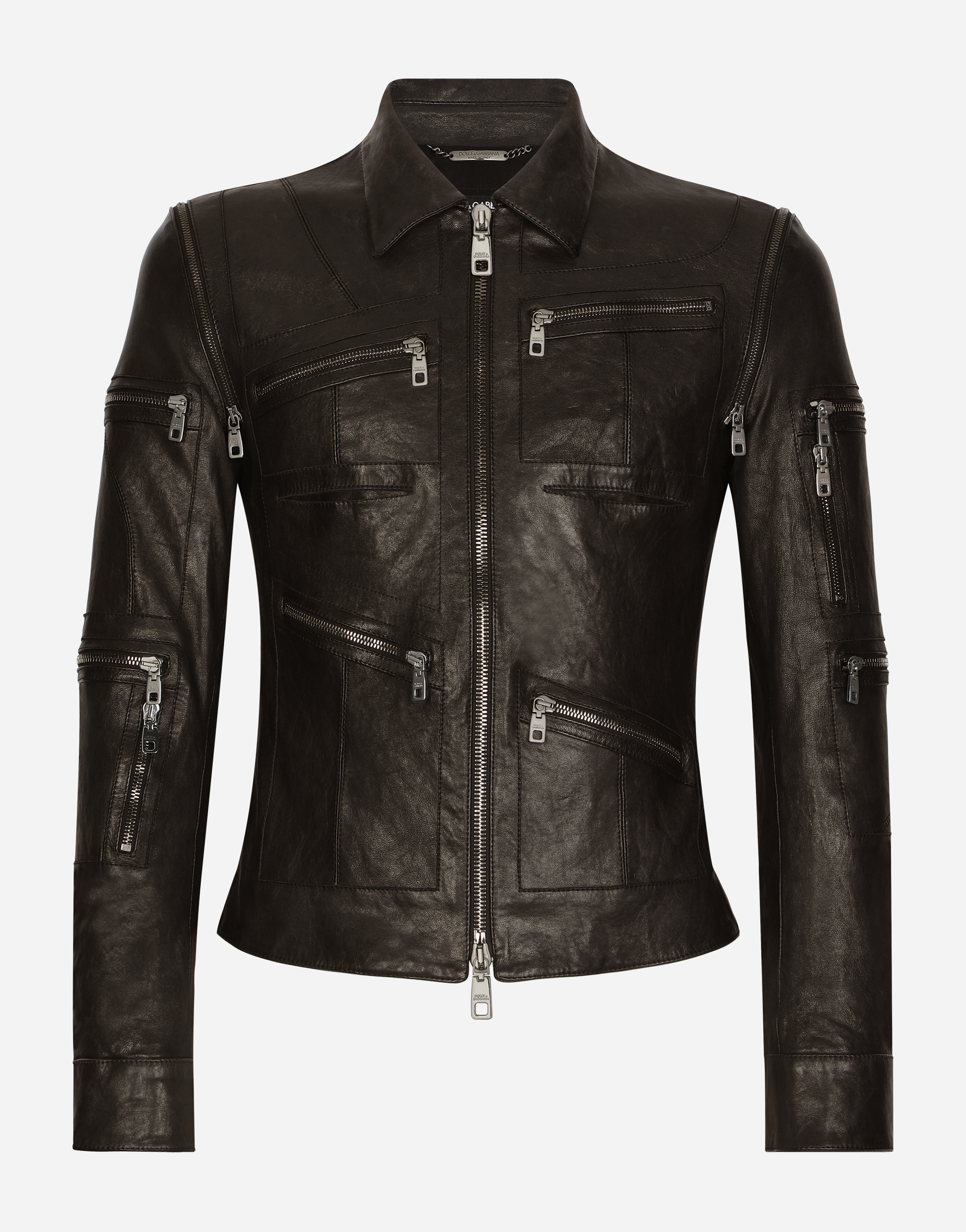 DOLCE & GABBANA WASHED LEATHER JACKET