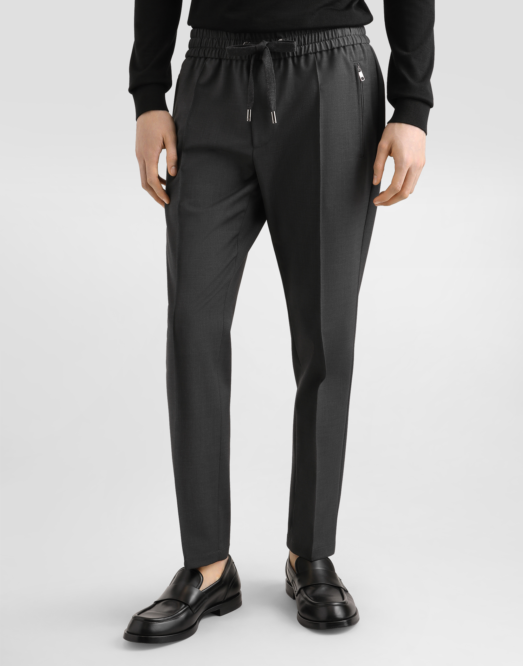 Dolce & Gabbana Wool Jogging Pants In Grey