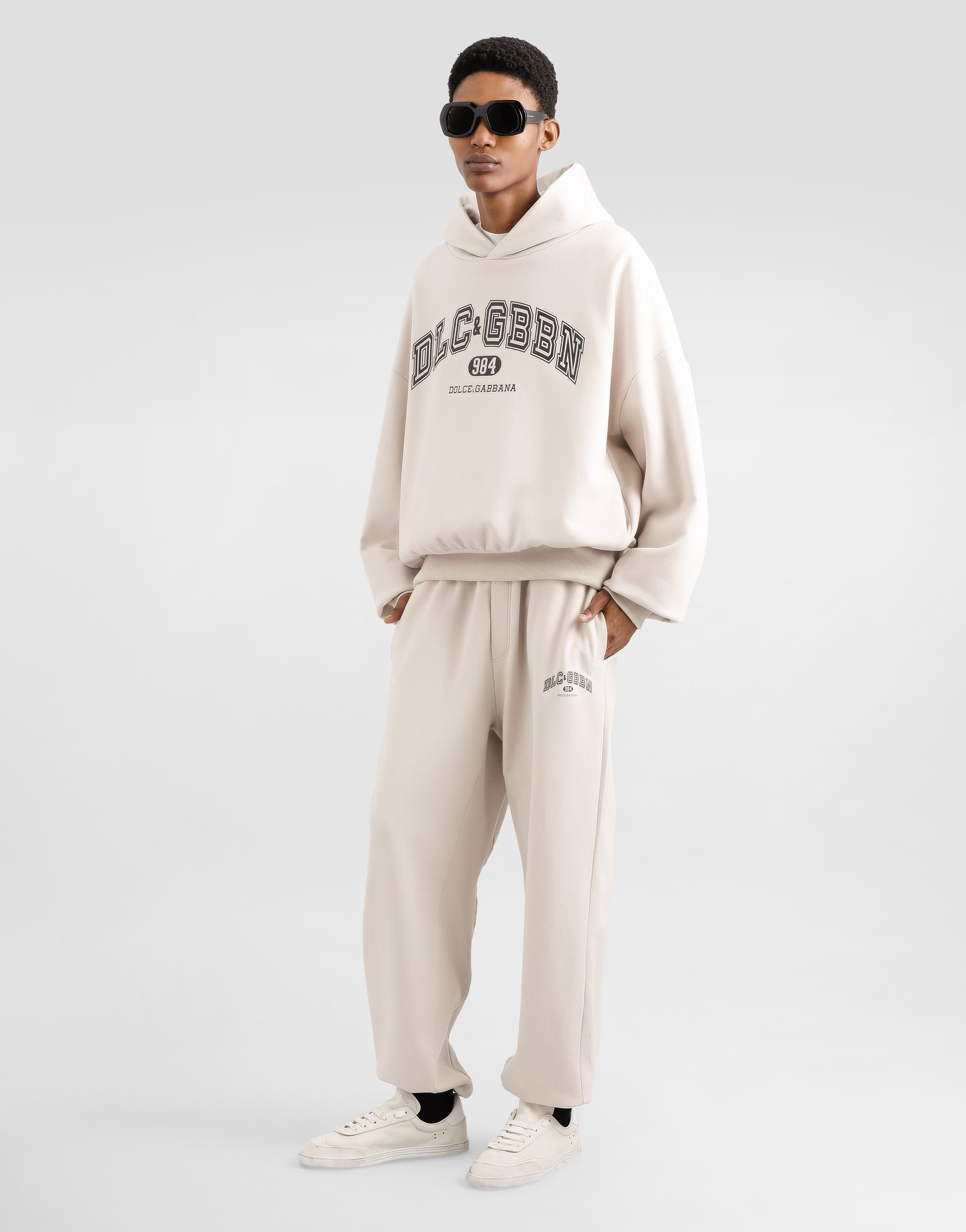 Dolce & Gabbana Drawstring Logo-print Track Pants In Neutral