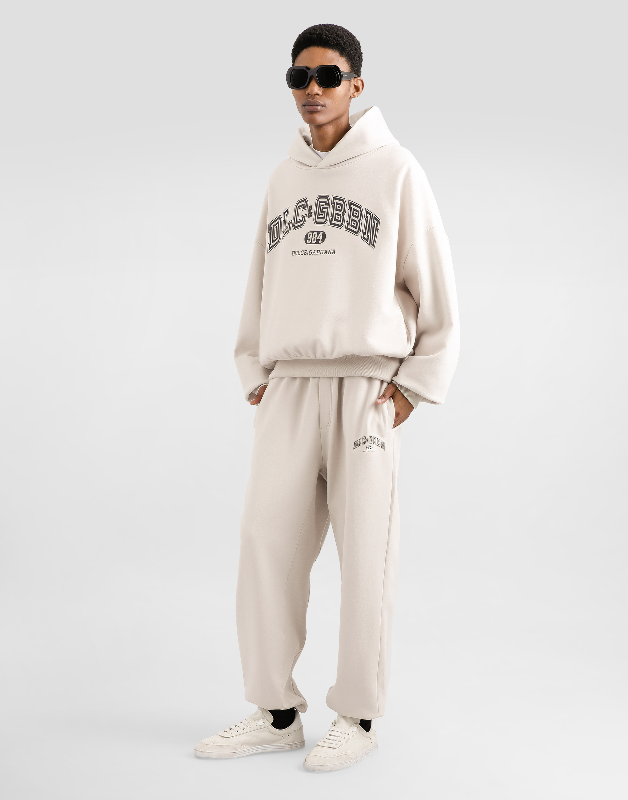 Dolce & Gabbana Drawstring Logo-print Track Pants In Neutral