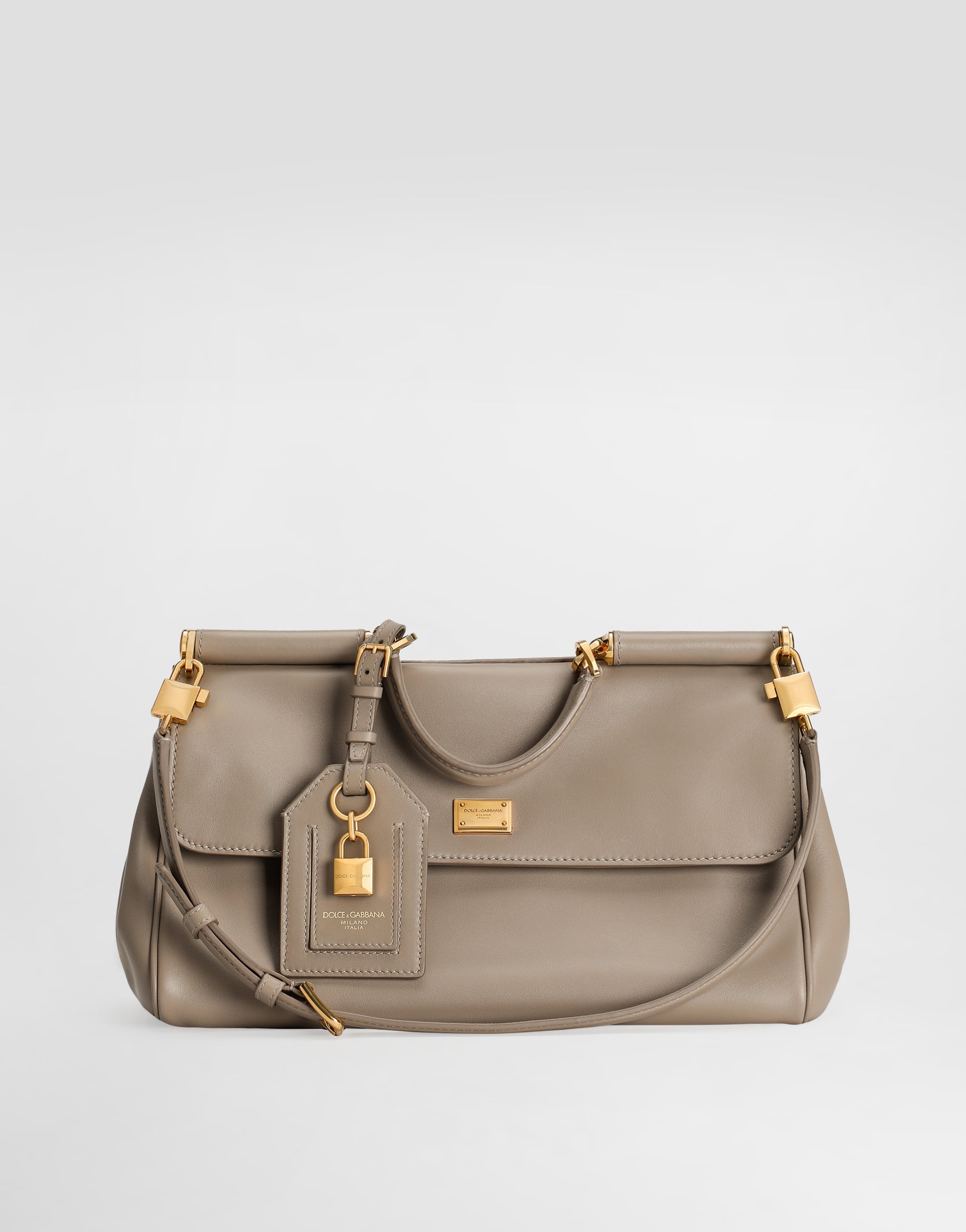 Medium My Sicily handbag in plongé calfskin in Beige for Women