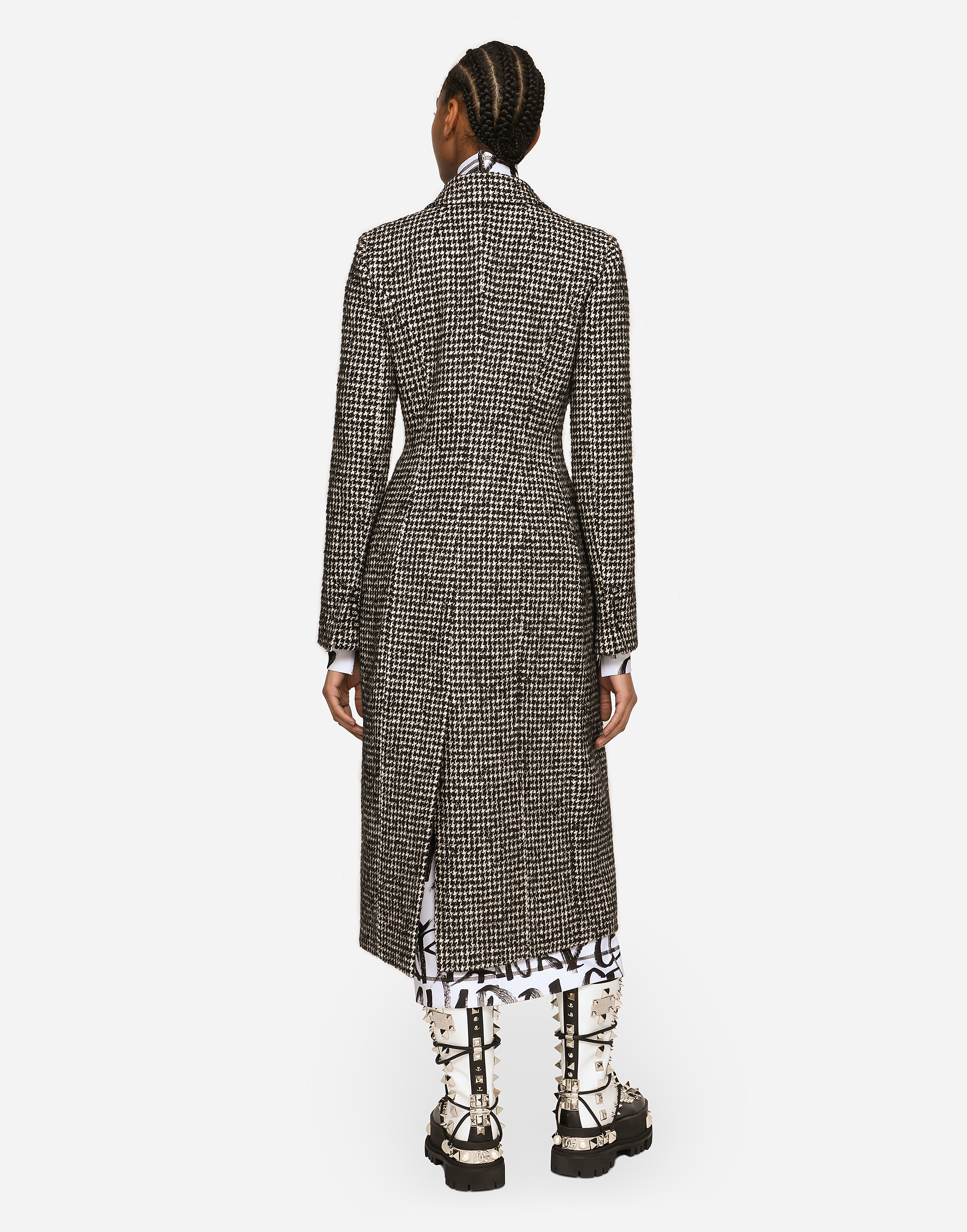 DOLCE & GABBANA DOUBLE-BREASTED HOUNDSTOOTH COAT