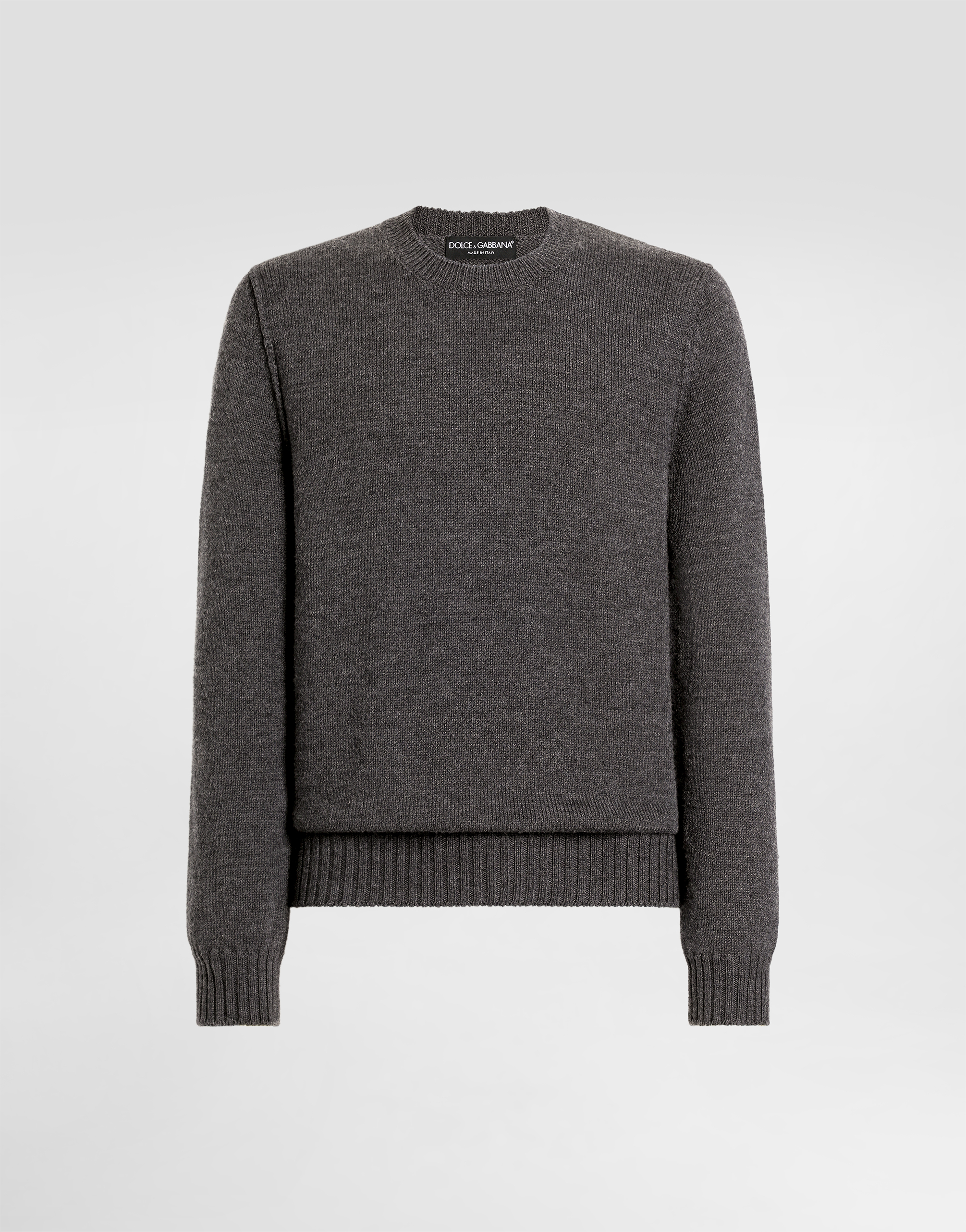 Virgin wool pullover in Grey for Men | Dolce&Gabbana®