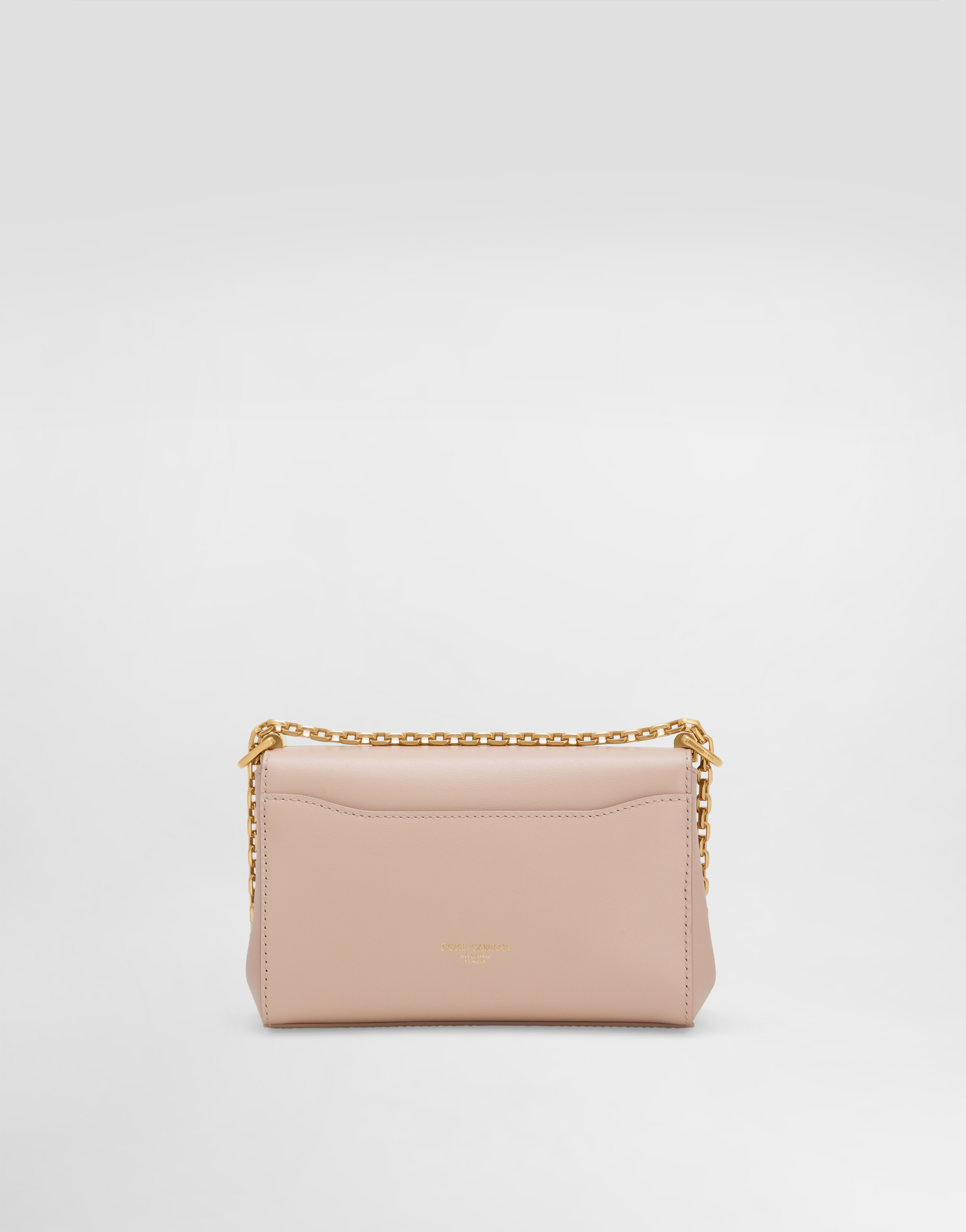 Dolce & Gabbana Small Marlene Satin Shoulder Bag In Dark Beige