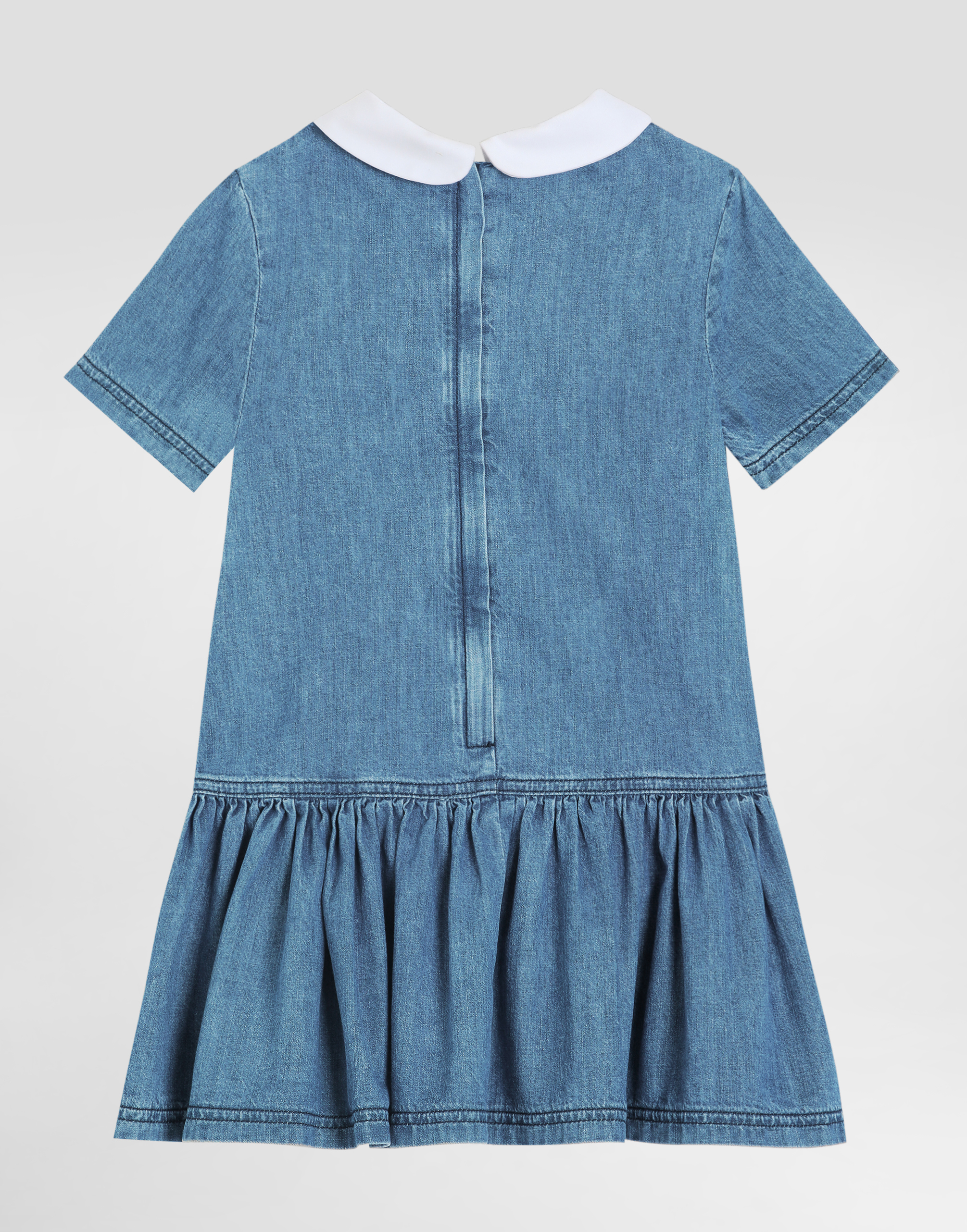 Dolce & Gabbana Chambray Dress With Dg Logo In Multicolor