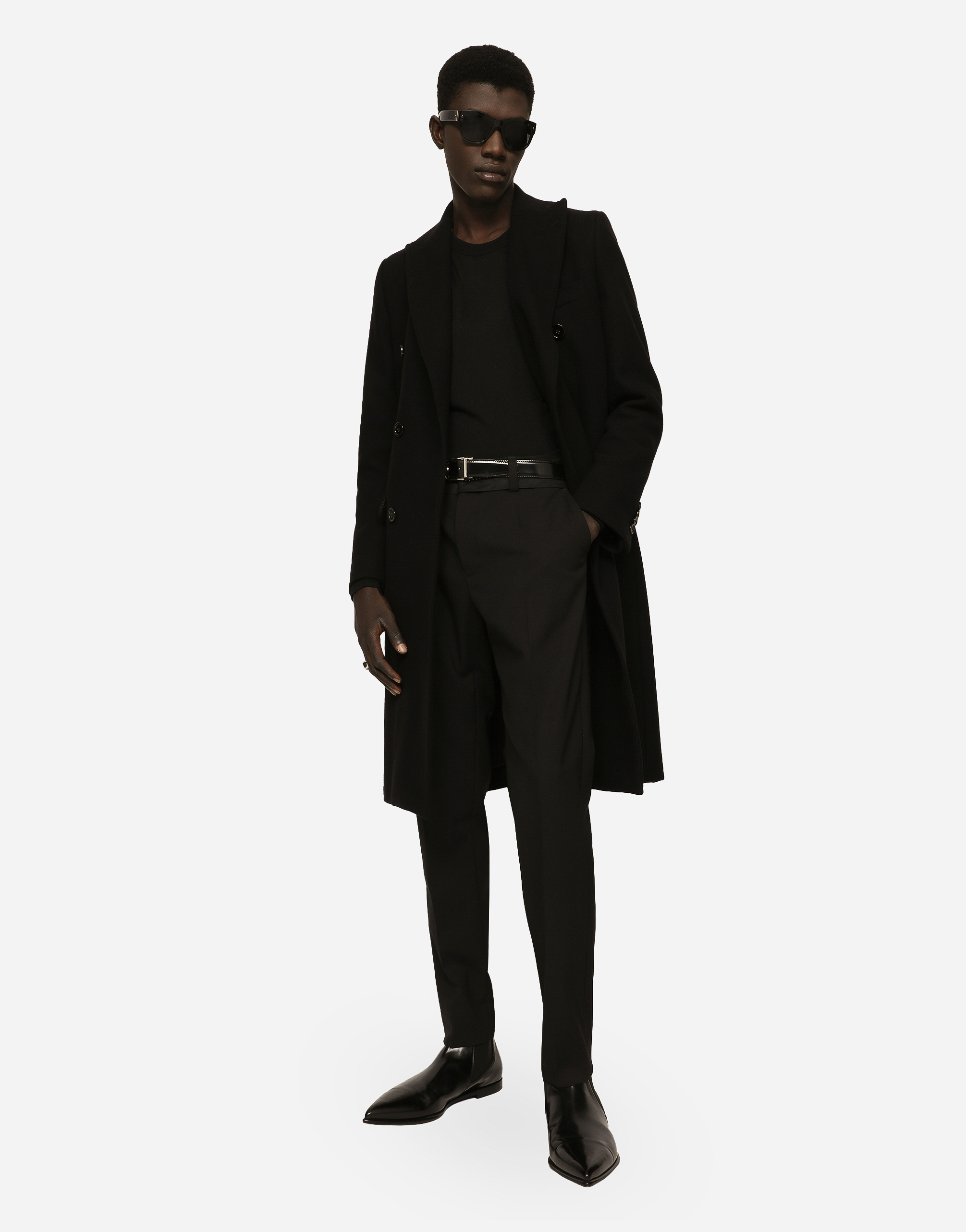 Double-breasted wool coat