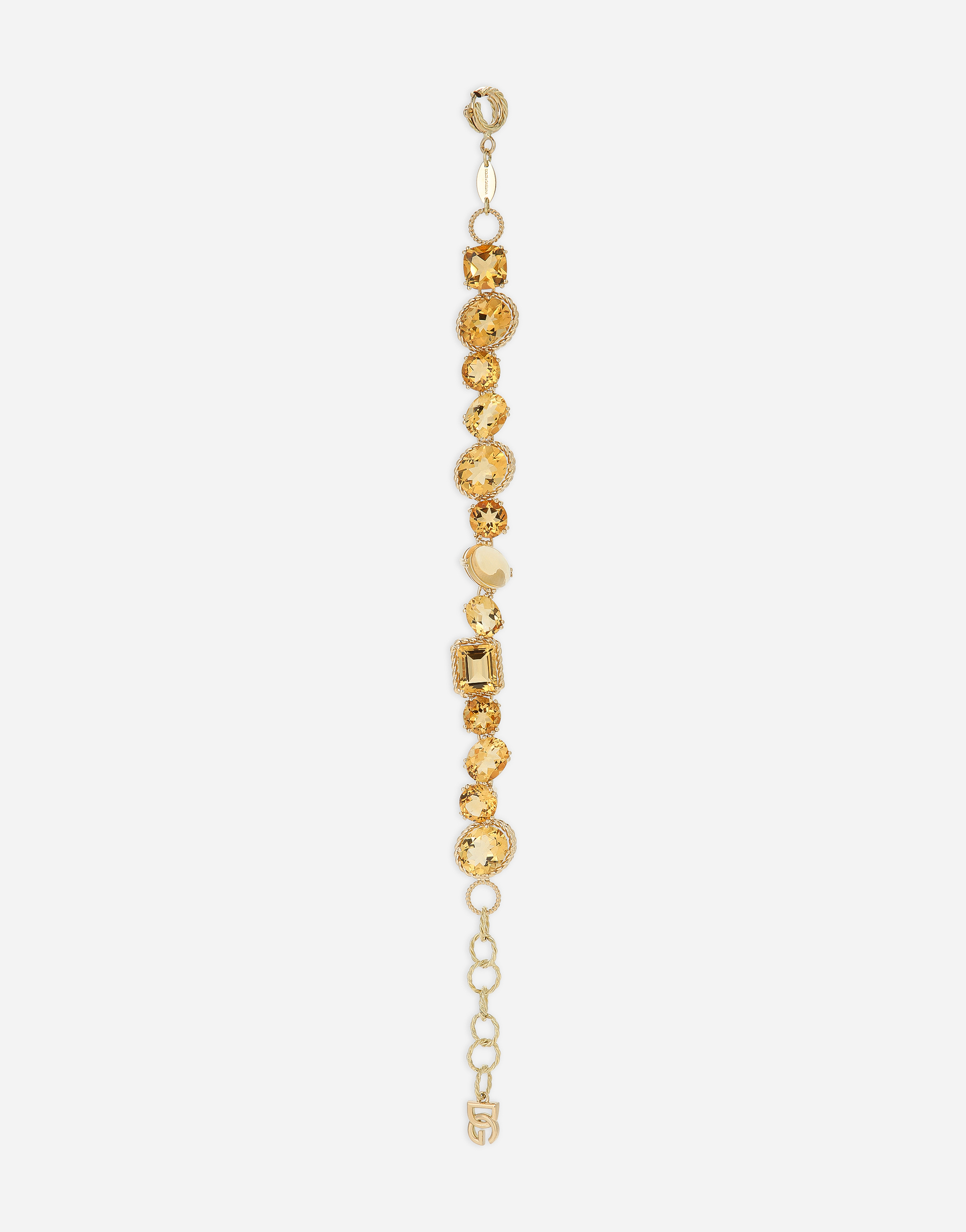 Shop Dolce & Gabbana Anna Bracelet In Yellow Gold 18kt With Citrines