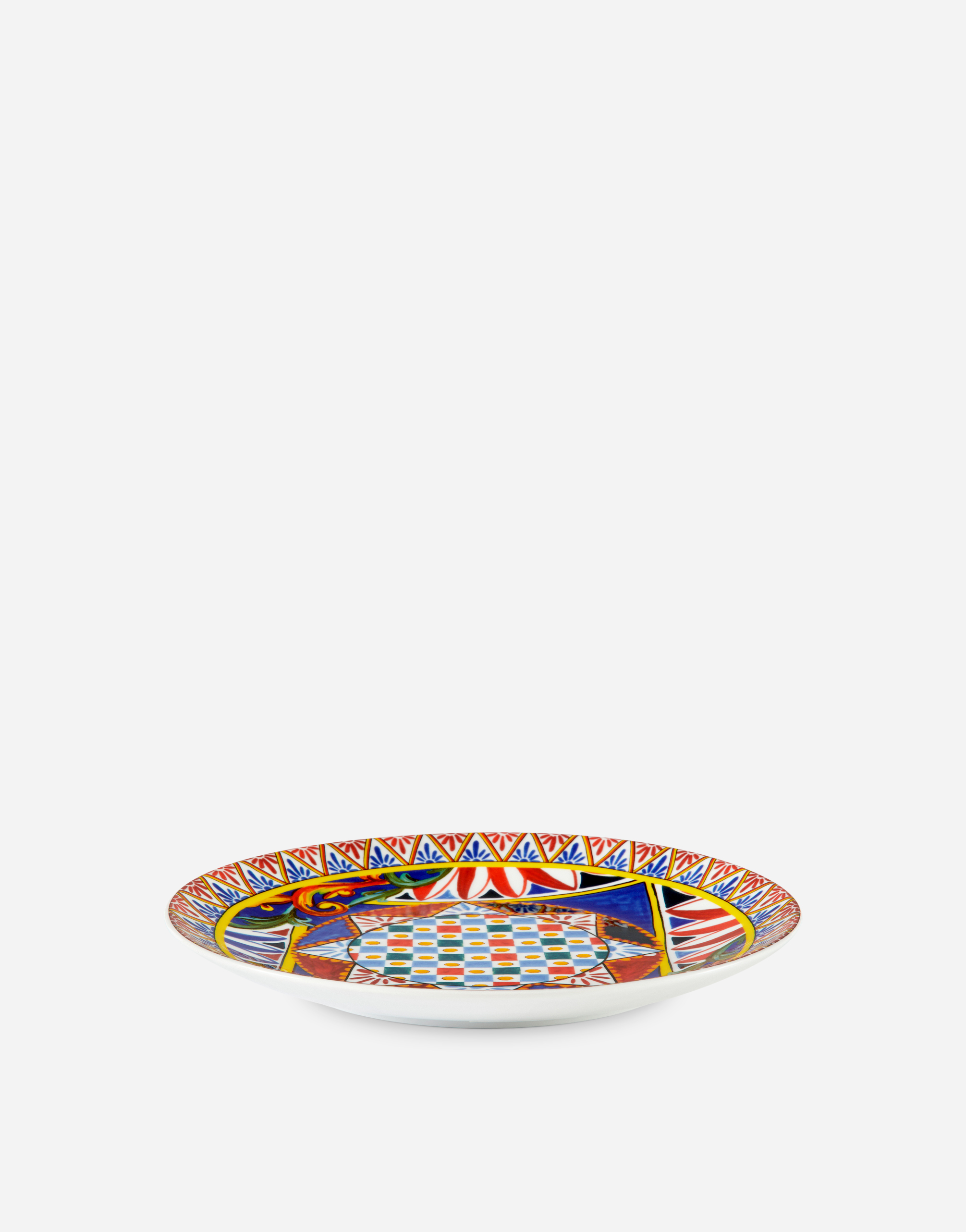 Shop Dolce & Gabbana Set 2 Porcelain Dinner Plates In Multicolor