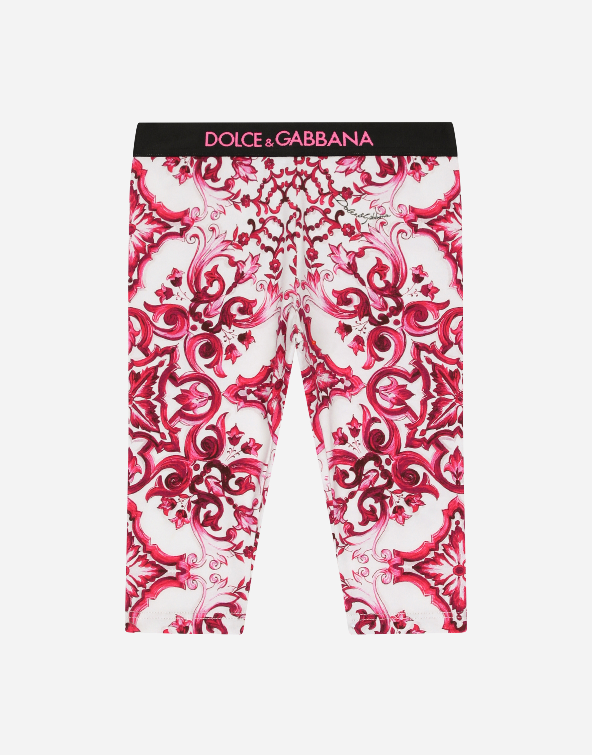 Shop Dolce & Gabbana Majolica-print Interlock Leggings In Multicolor