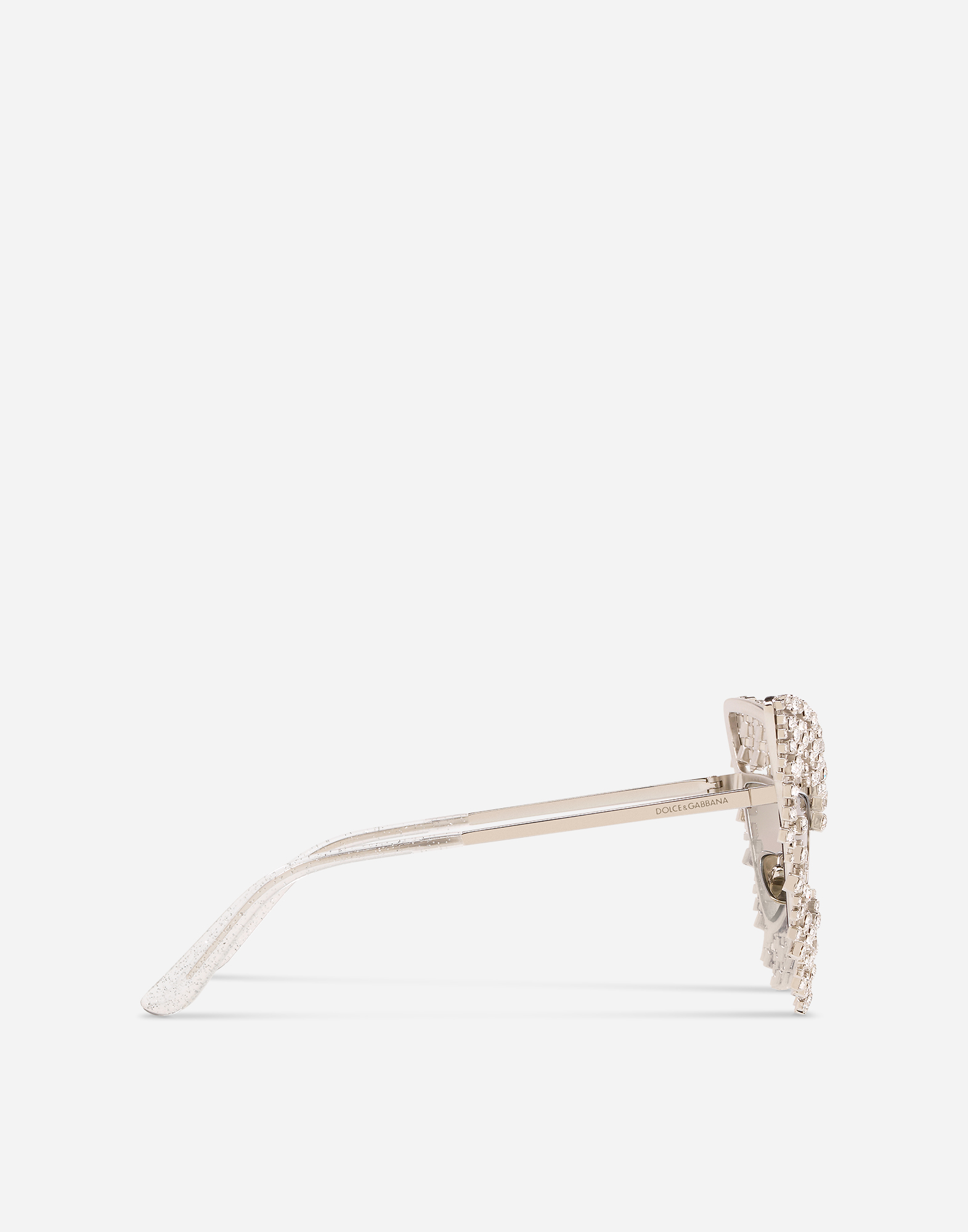 Shop Dolce & Gabbana Crystals' Rain Sunglasses In Silver