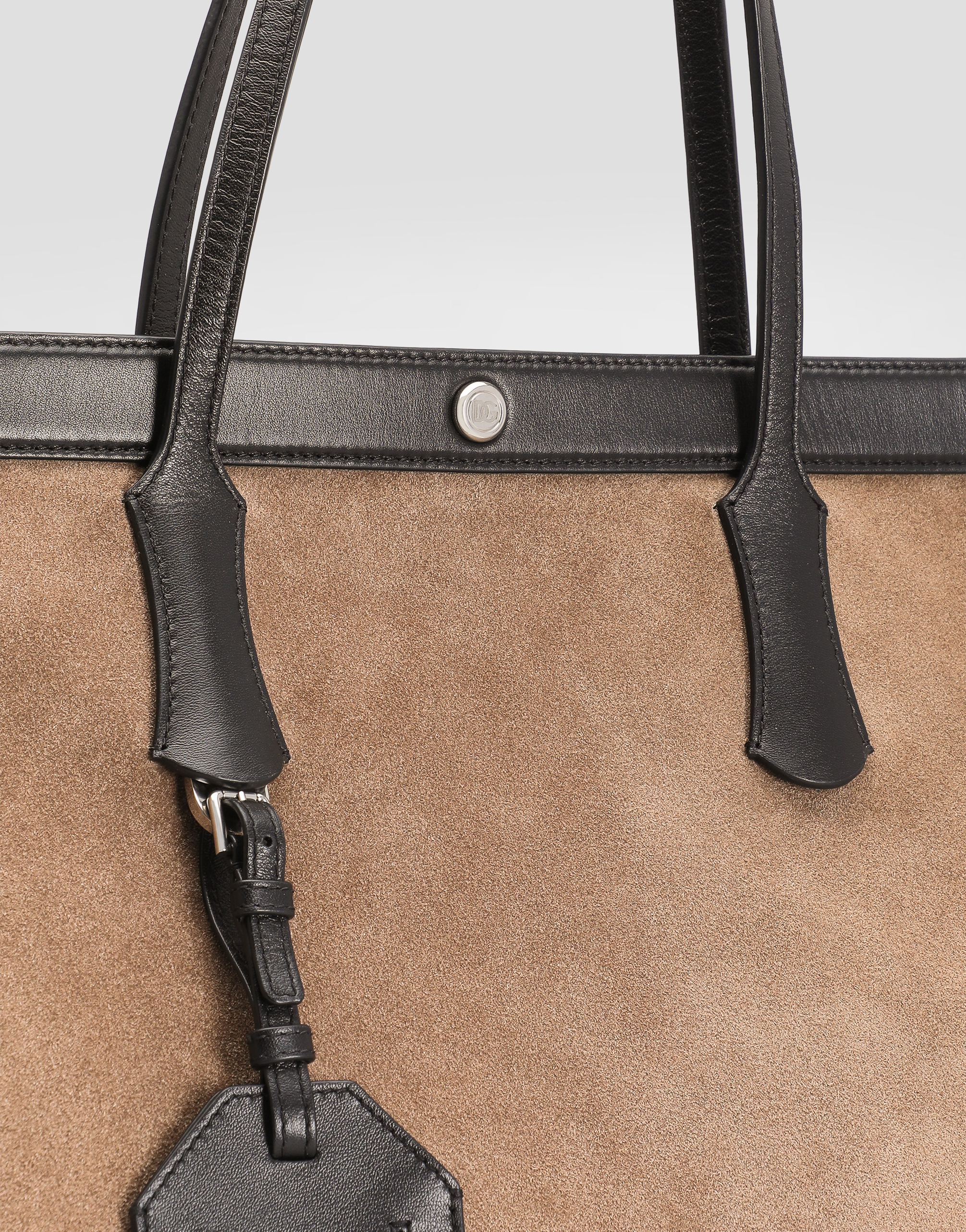 Atene split calfskin and leather shopping bag