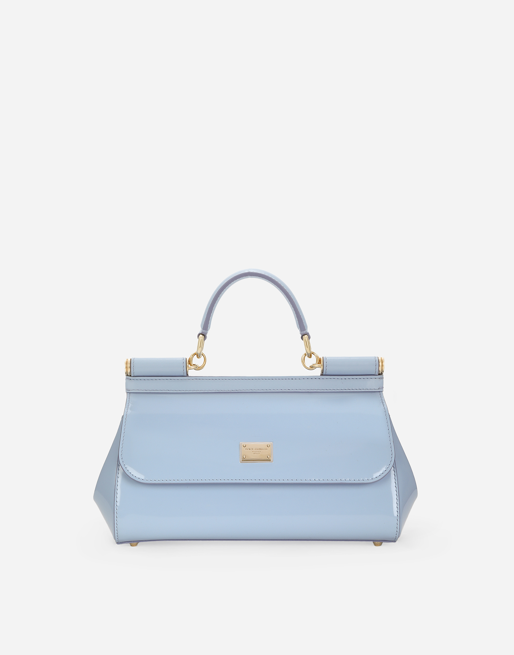 Dolce & Gabbana Elongated Medium Sicily Handbag - Woman Handbags Light Blue Leather Onesize