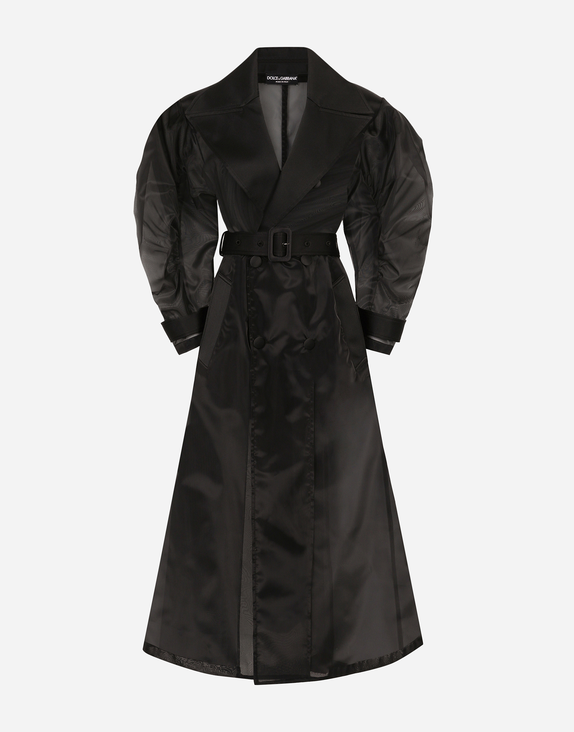 Dolce & Gabbana Double-breasted Long Coat In Black