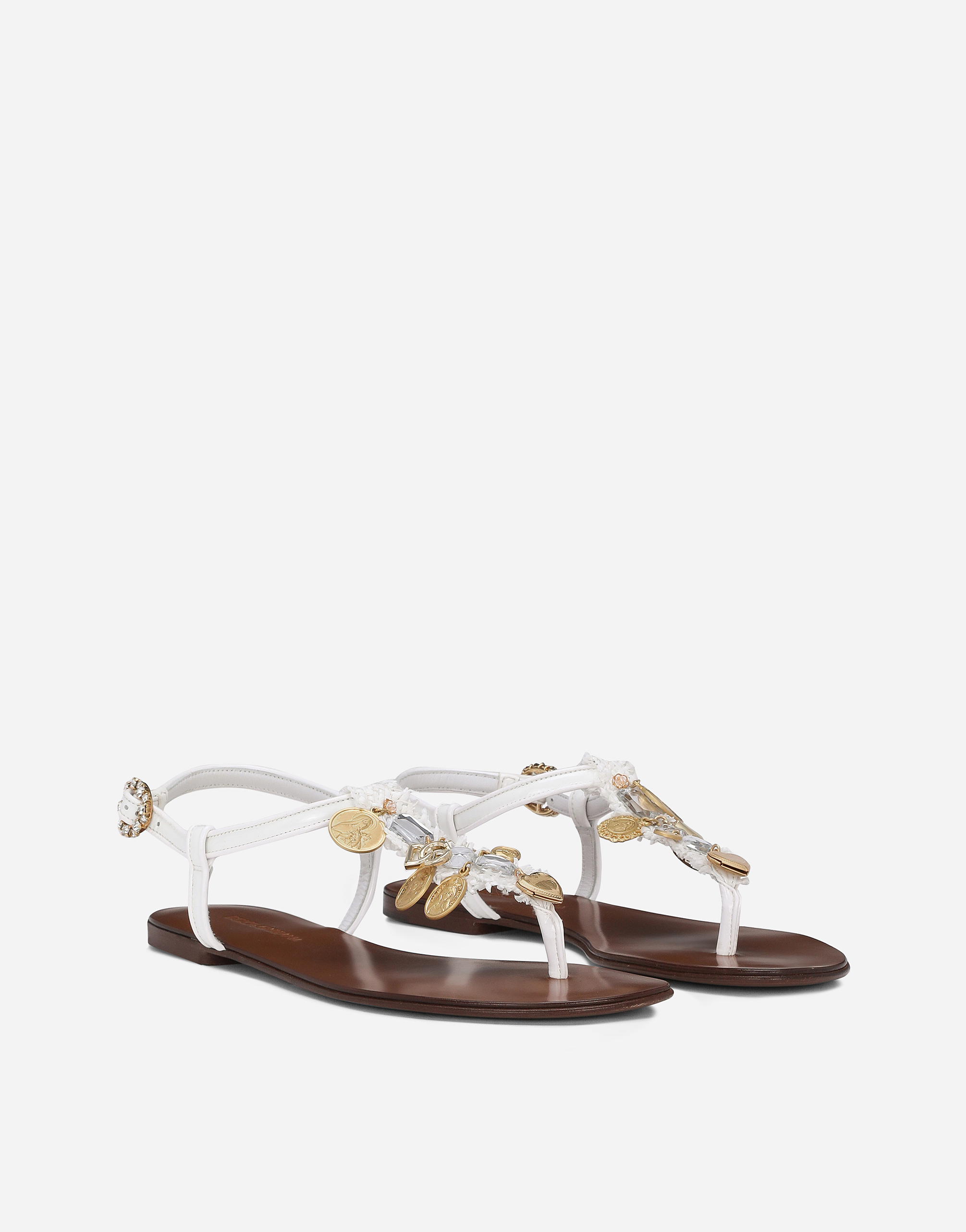 Dolce & Gabbana Flip Flops In Bianco