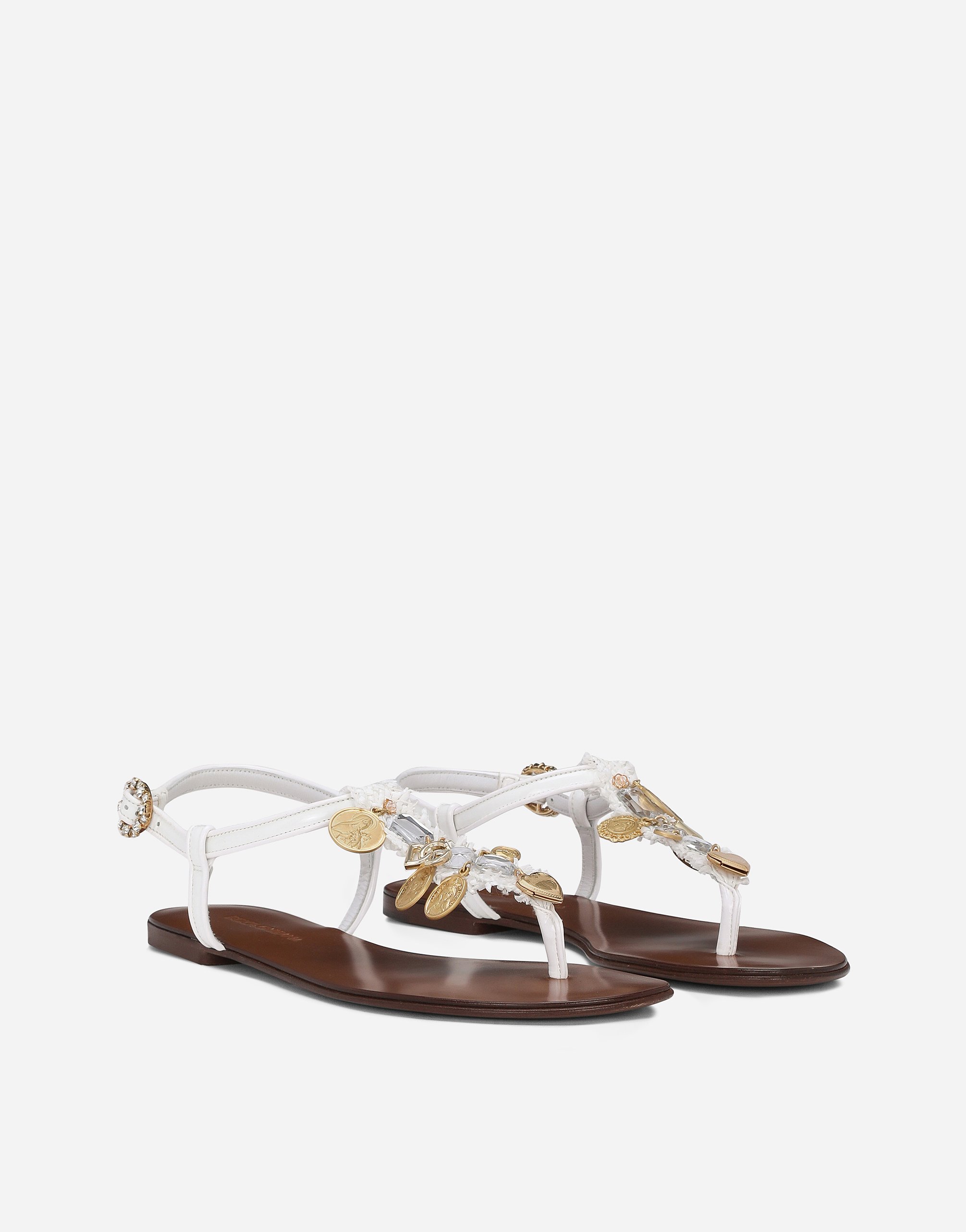 Dolce & Gabbana Flip Flops In Bianco