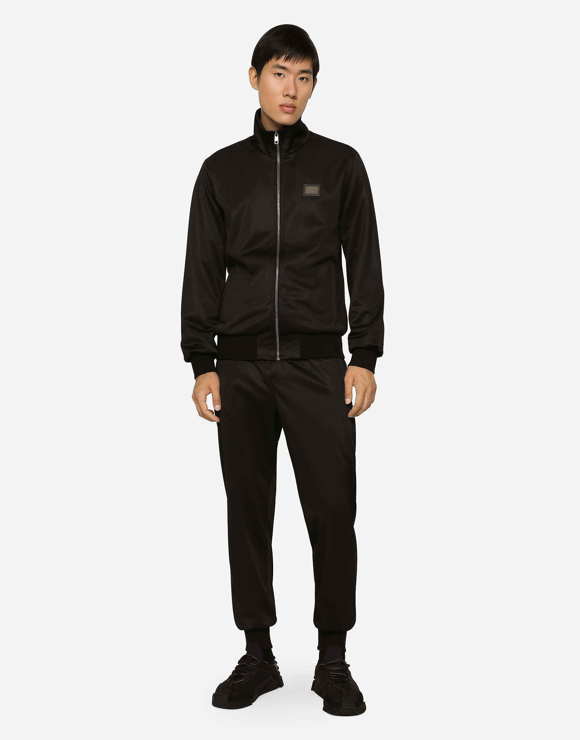 Shop Dolce & Gabbana Technical Jersey Jogging Pants With Tag In Black