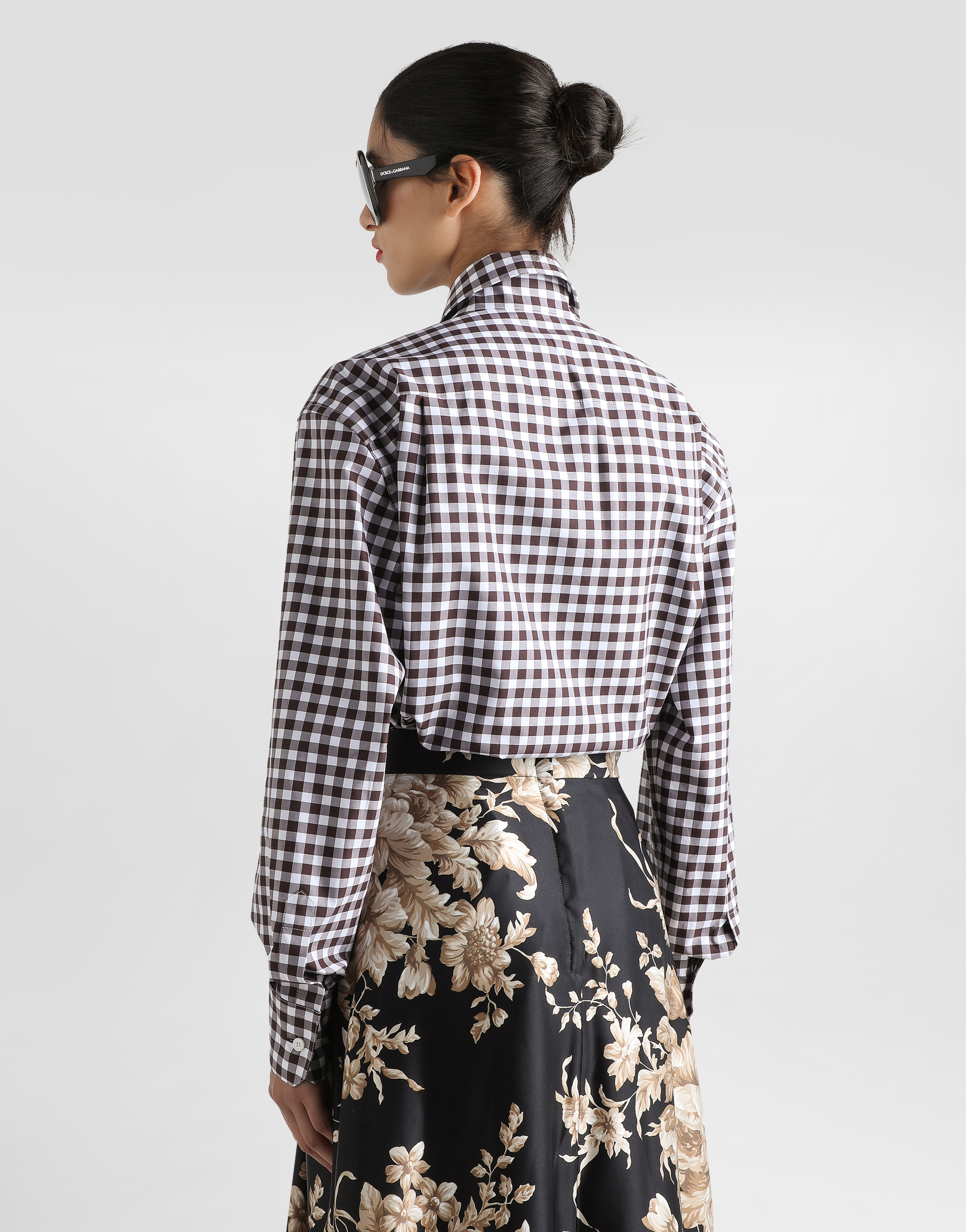 Dolce & Gabbana Gingham-check Shirt In Gray