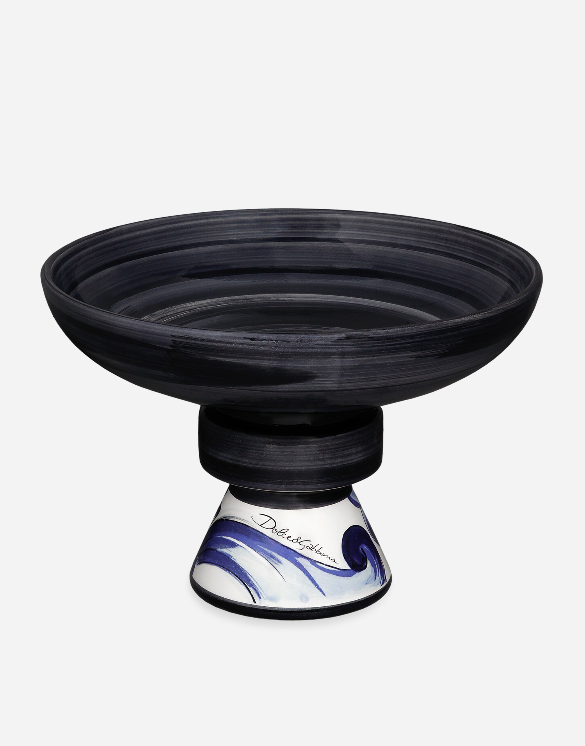 Dolce & Gabbana Raised Ceramic Platter In Black