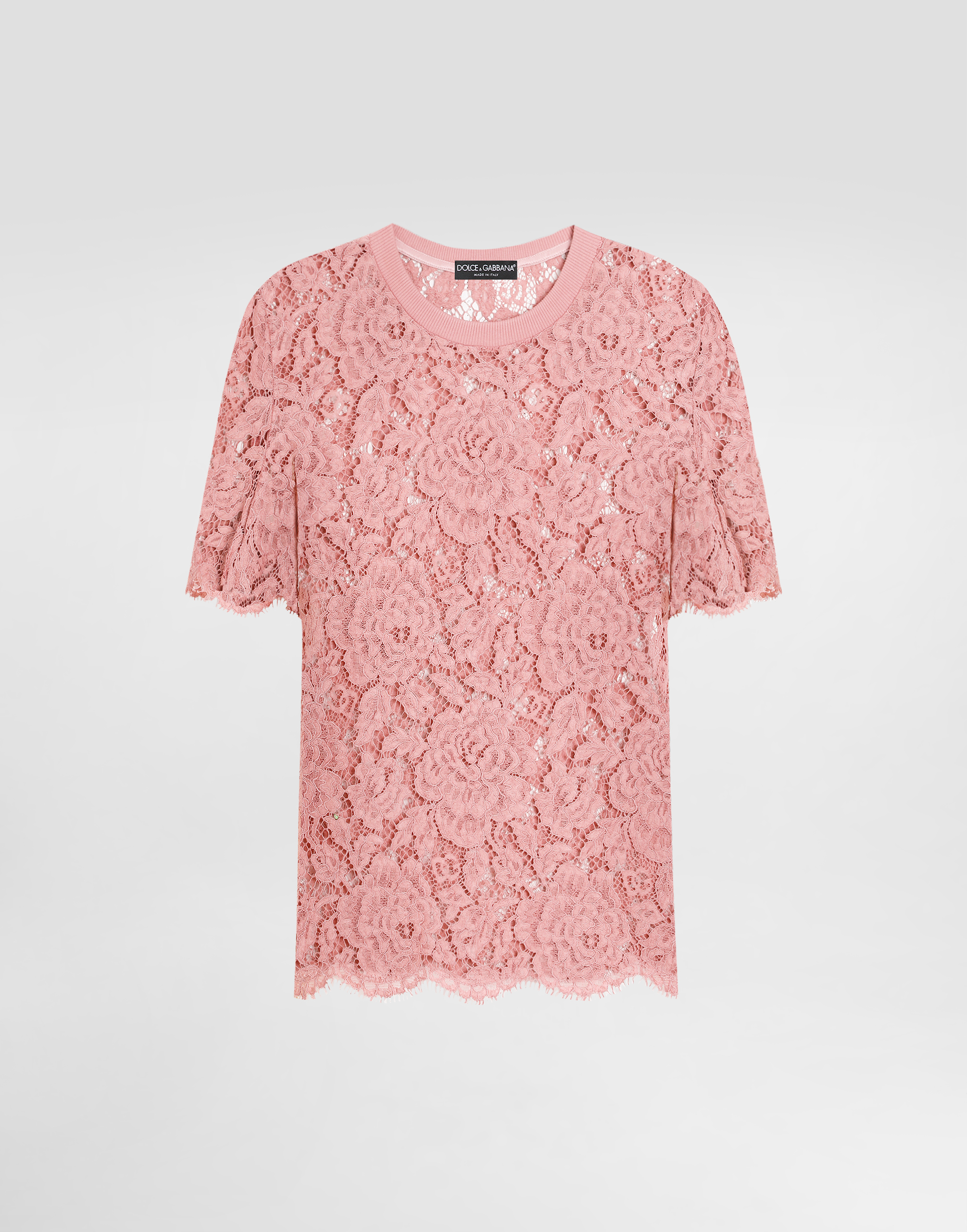 Dolce & Gabbana Dolce&gabbana Pink Lace T Shirt In Pink