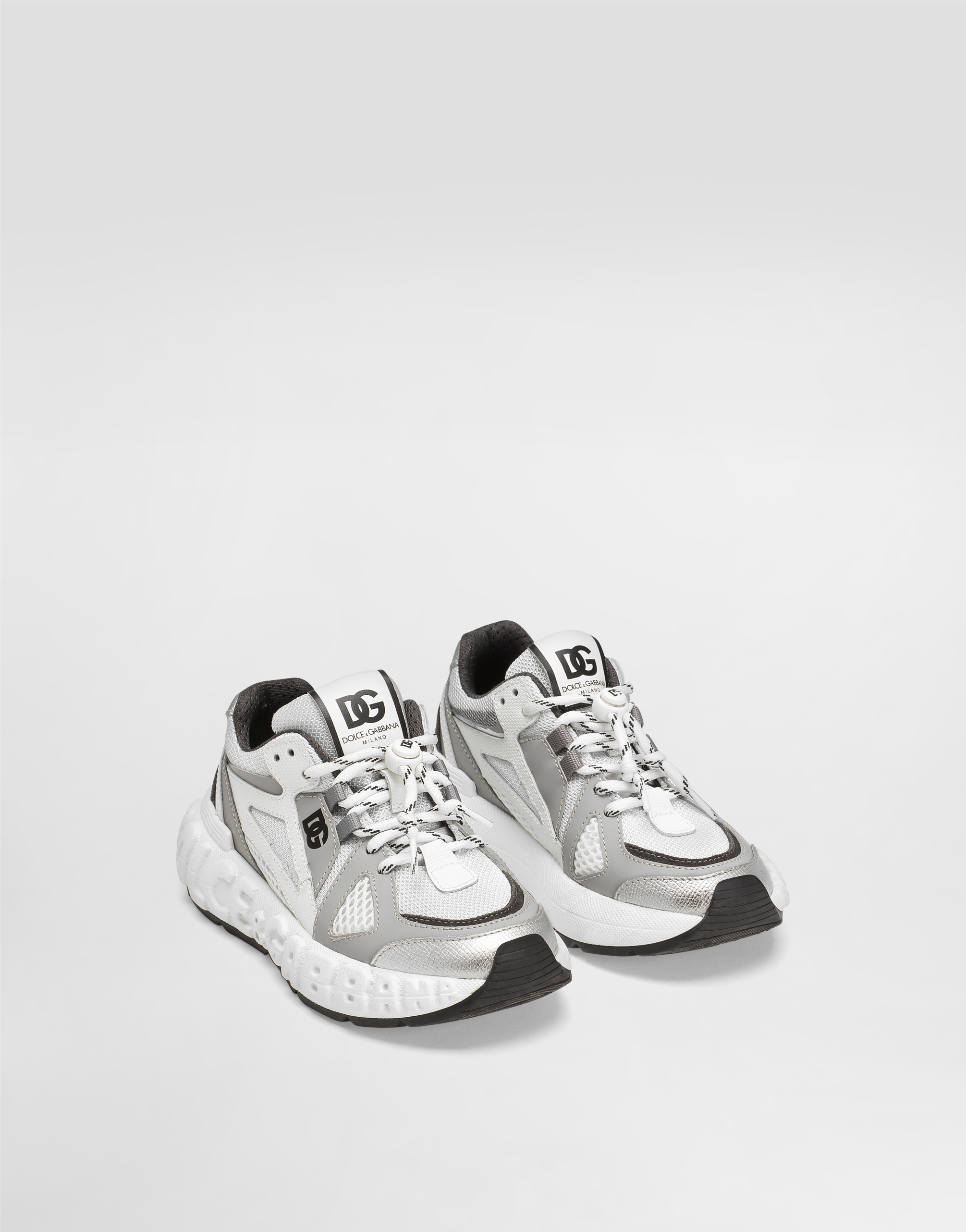 Nylon and mesh sneakers
