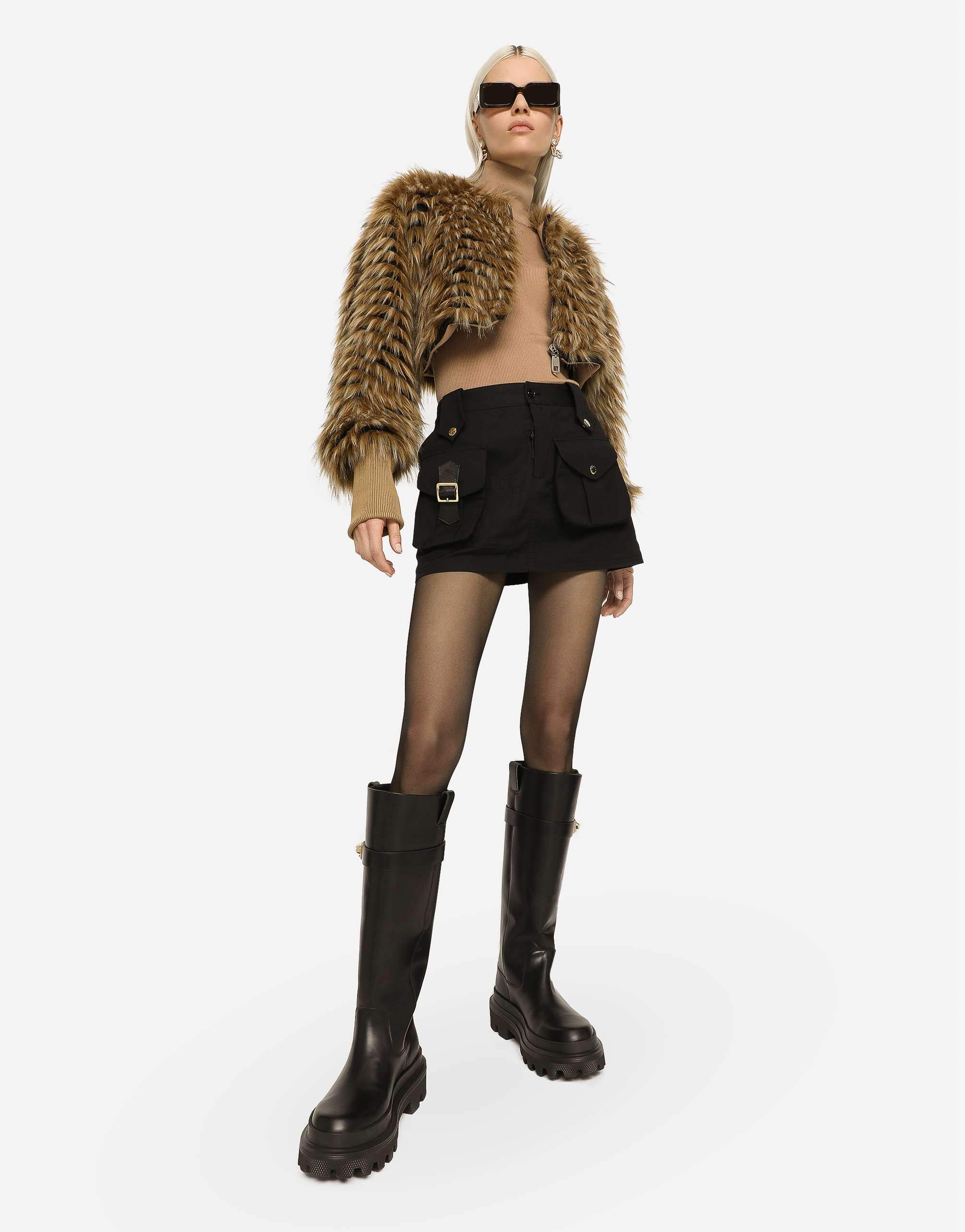 DOLCE & GABBANA SHORT FAUX FUR JACKET