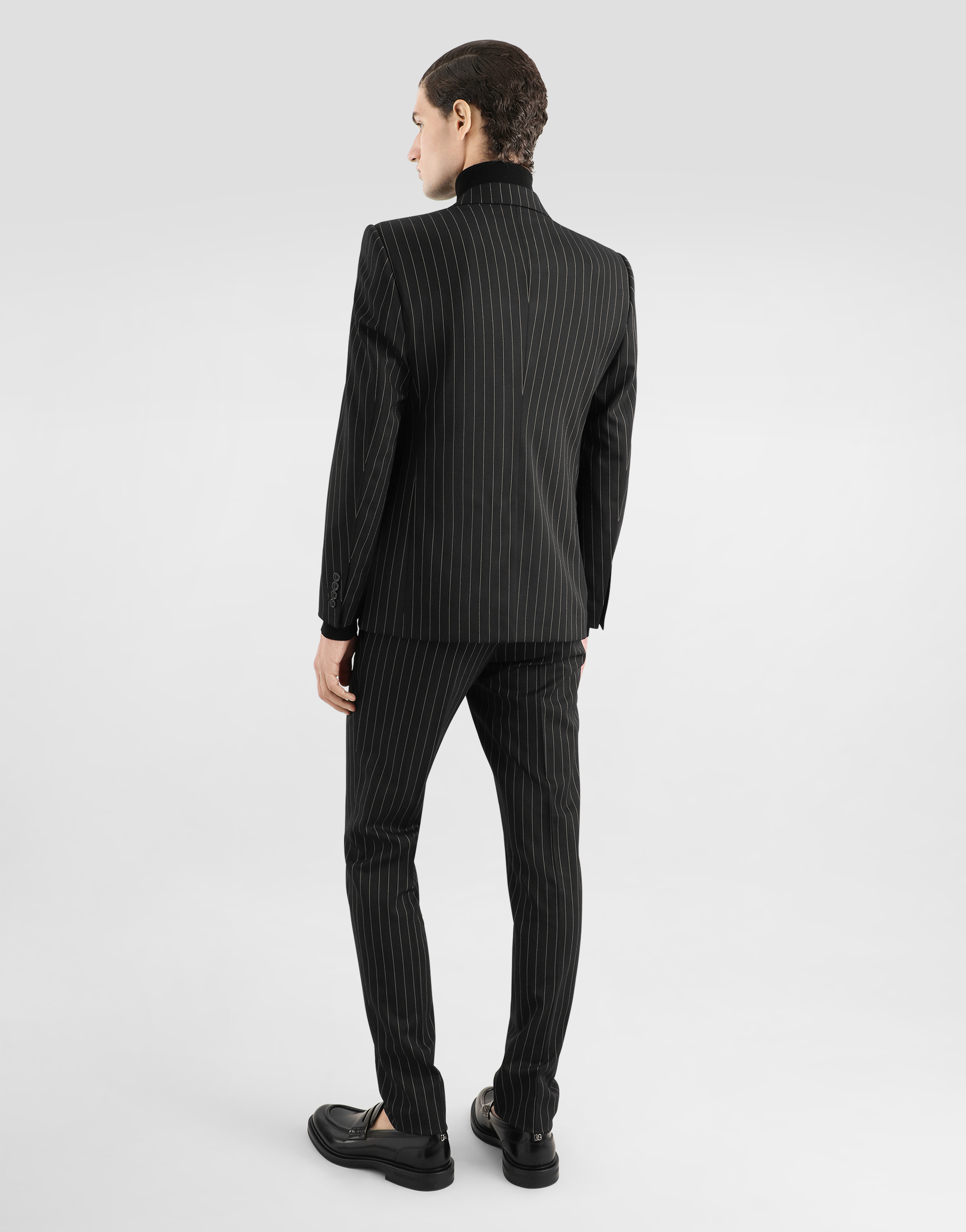  Dolce & Gabbana Einreihiger Nadelstreifenanzug Sicilia Aus Wolle In Stretchqualität - Mann Anzüge Und Blazer #n/d 46 