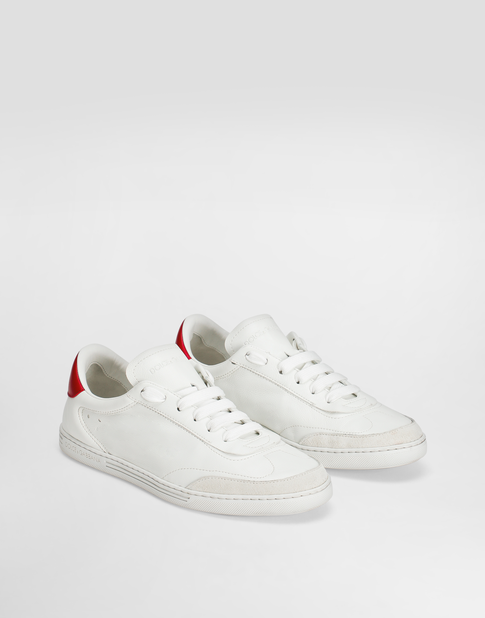 Dolce & Gabbana Saint Tropez Light Calfskin Sneakers In White