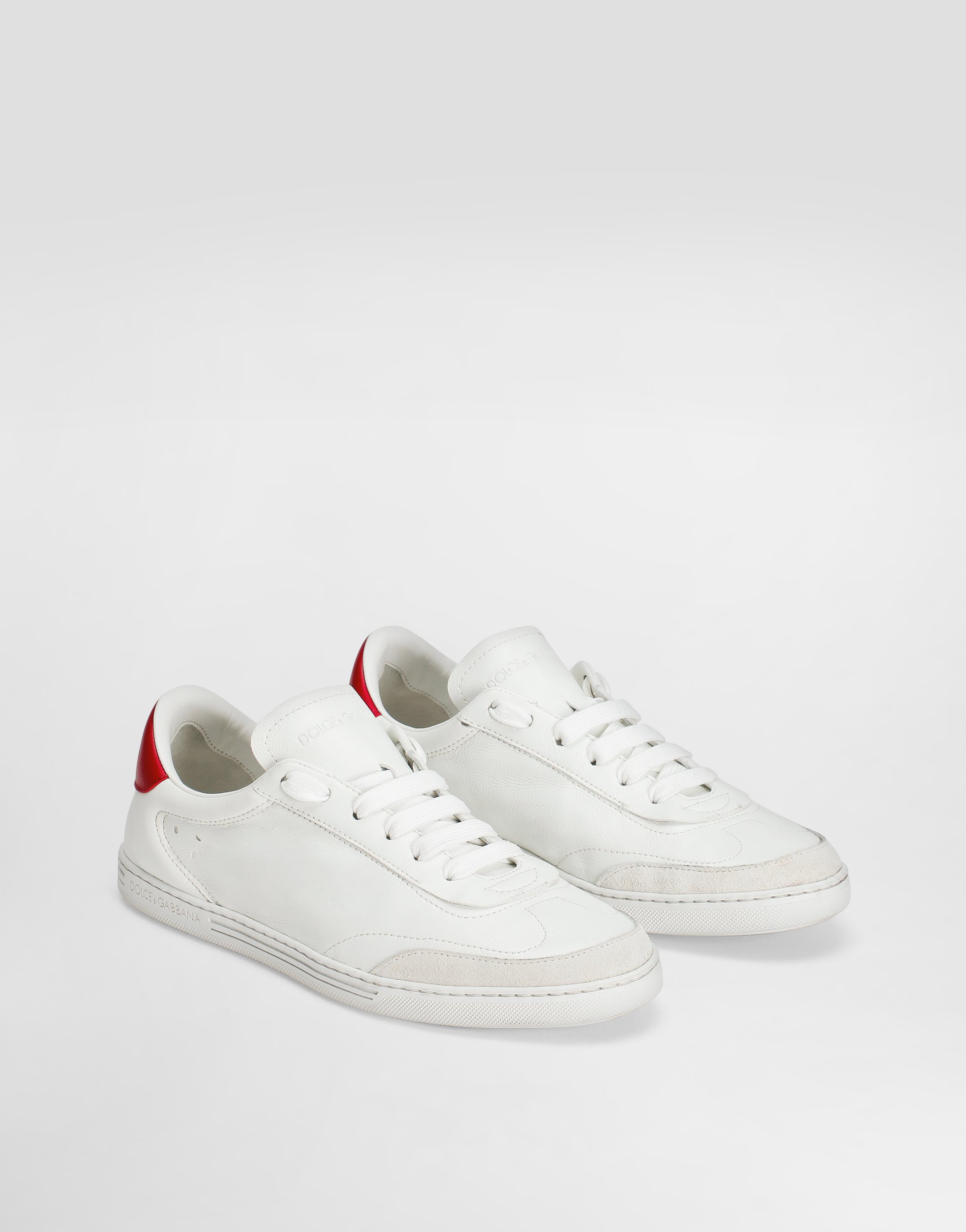 Dolce & Gabbana Saint Tropez Light Calfskin Sneakers In White
