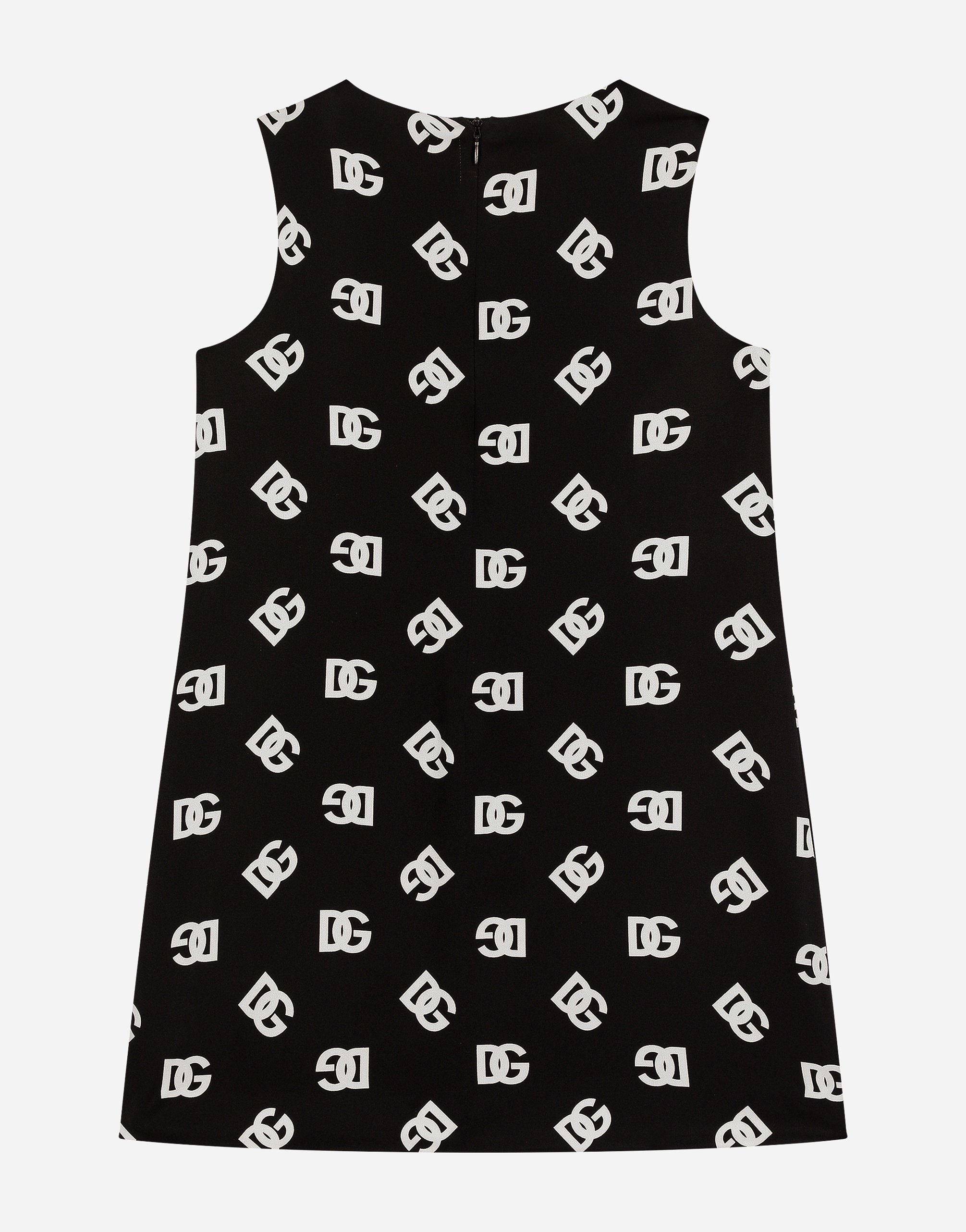 Charmeuse dress with DG logo print