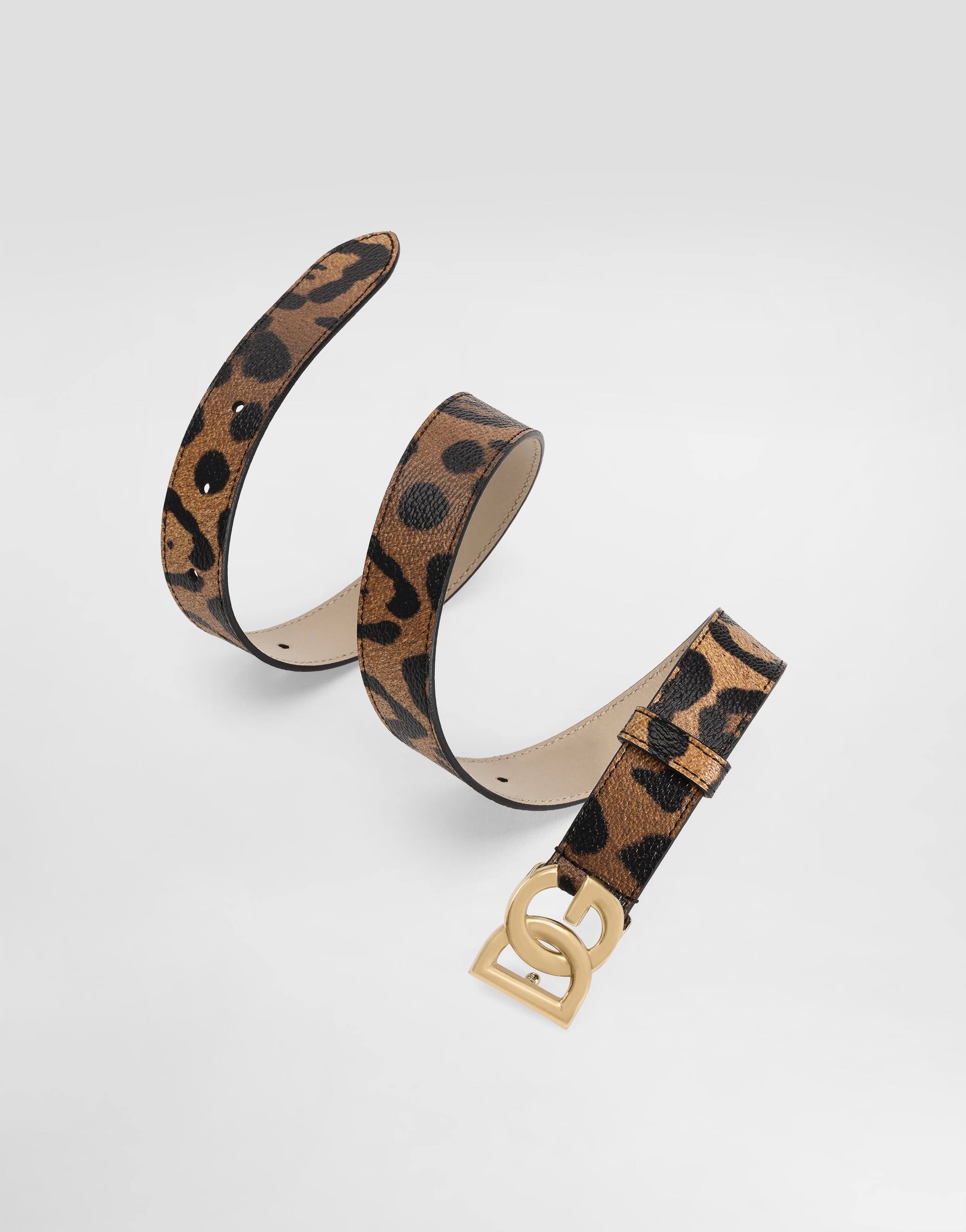  Dolce & Gabbana Dolce & Gabbana Leo-print Logo Belt - Woman Accessories Print M 